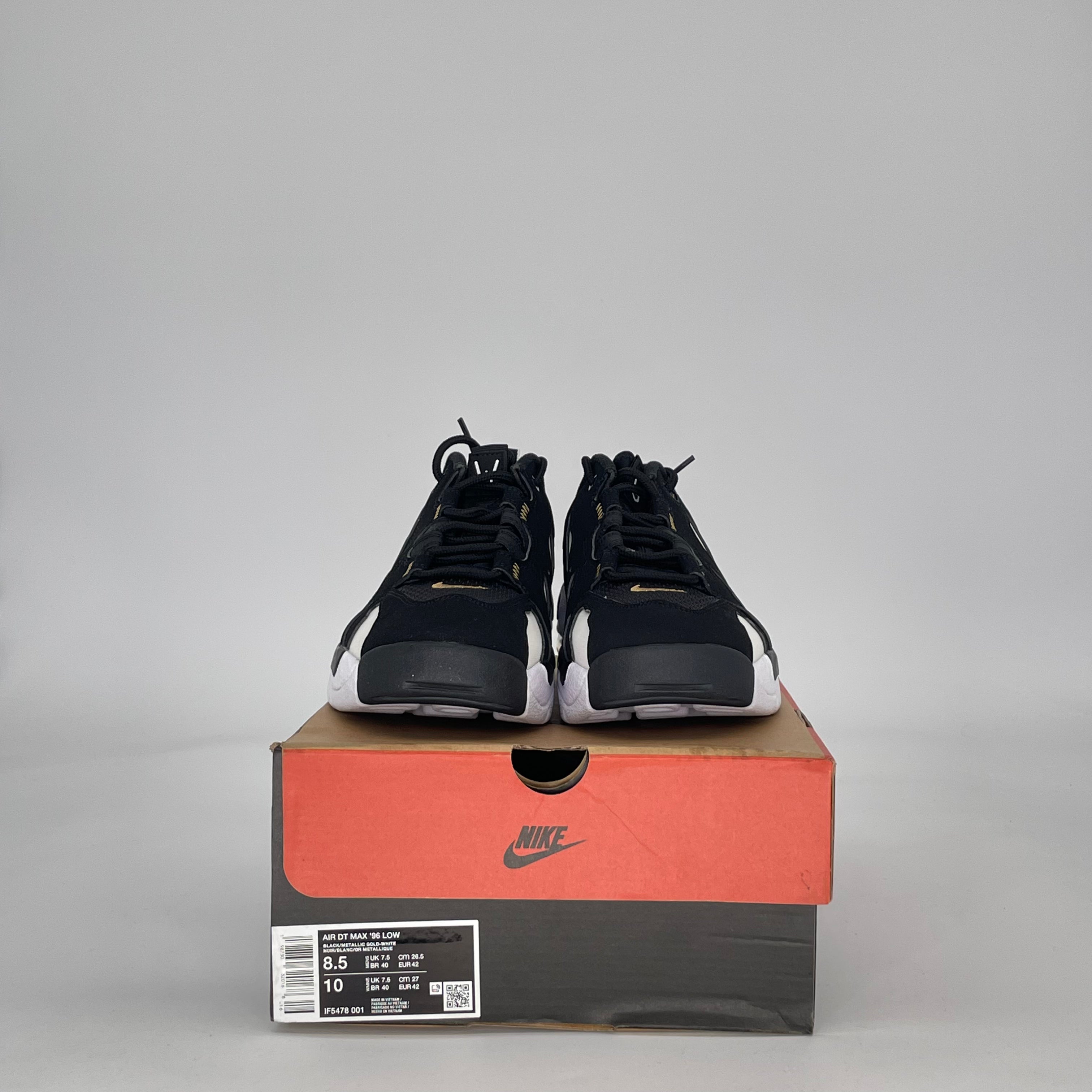 NIKE AIR DT MAX '96 LOW BLACK METALLIC GOLD IF5478-001 SIZE 8.5/10W