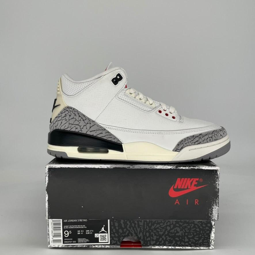 AIR JORDAN 3 WHITE CEMENT REIMAGINED DN3707-100 SIZE 9.5/11W