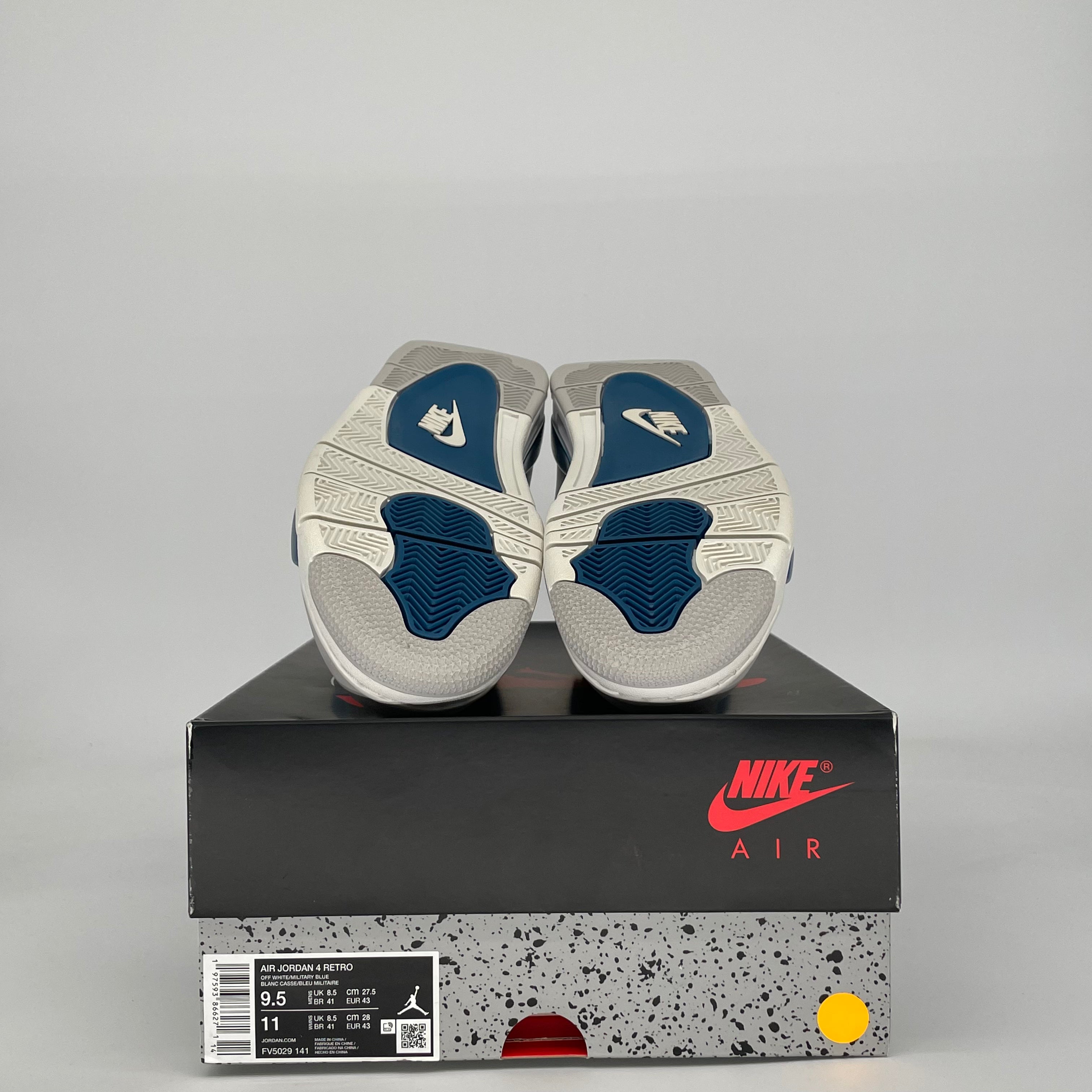 AIR JORDAN 4 MILITARY BLUE FV5029-141 SIZE 9.5/11W