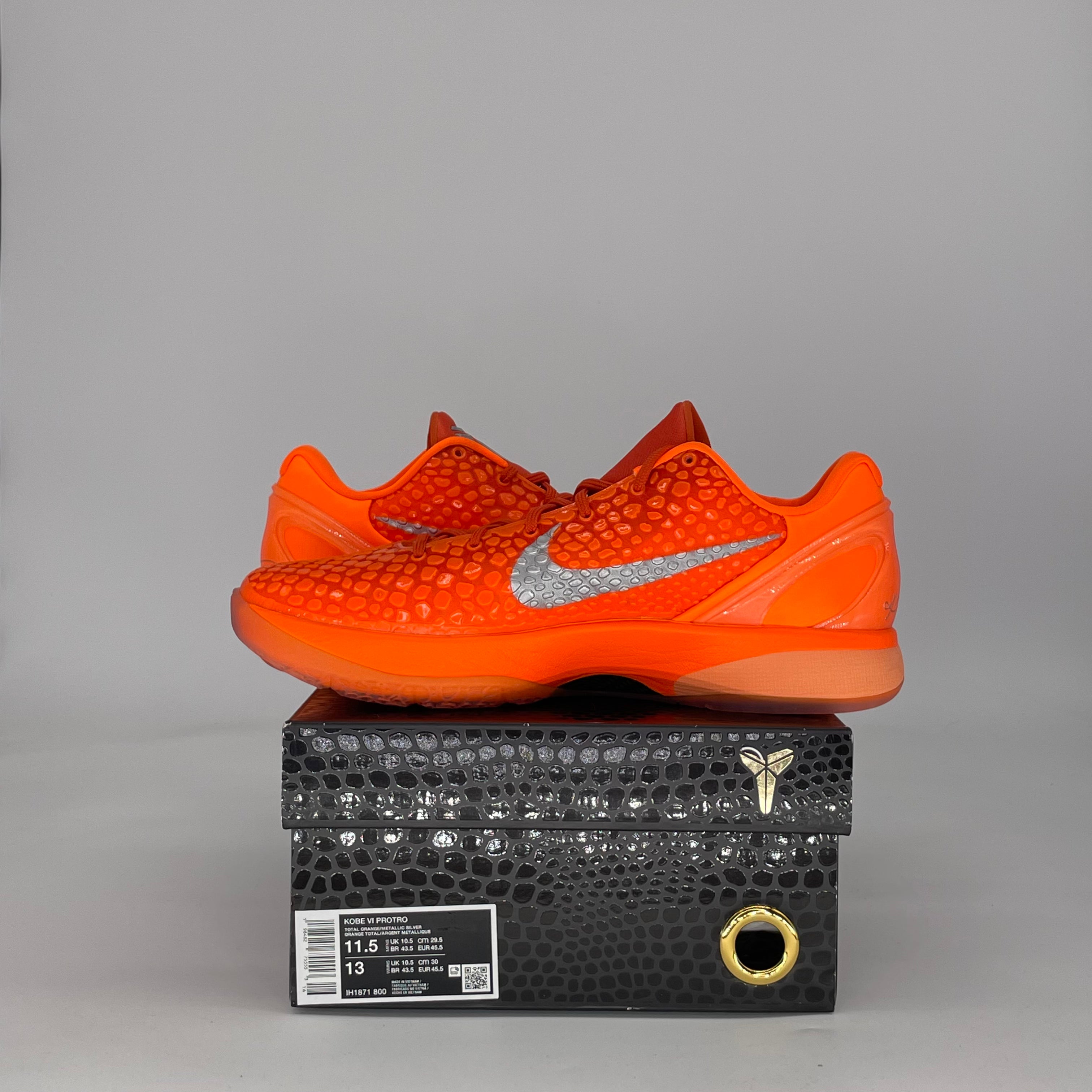 NIKE KOBE 6 PROTRO TOTAL ORANGE IH1871-800 SIZE 11.5/13W