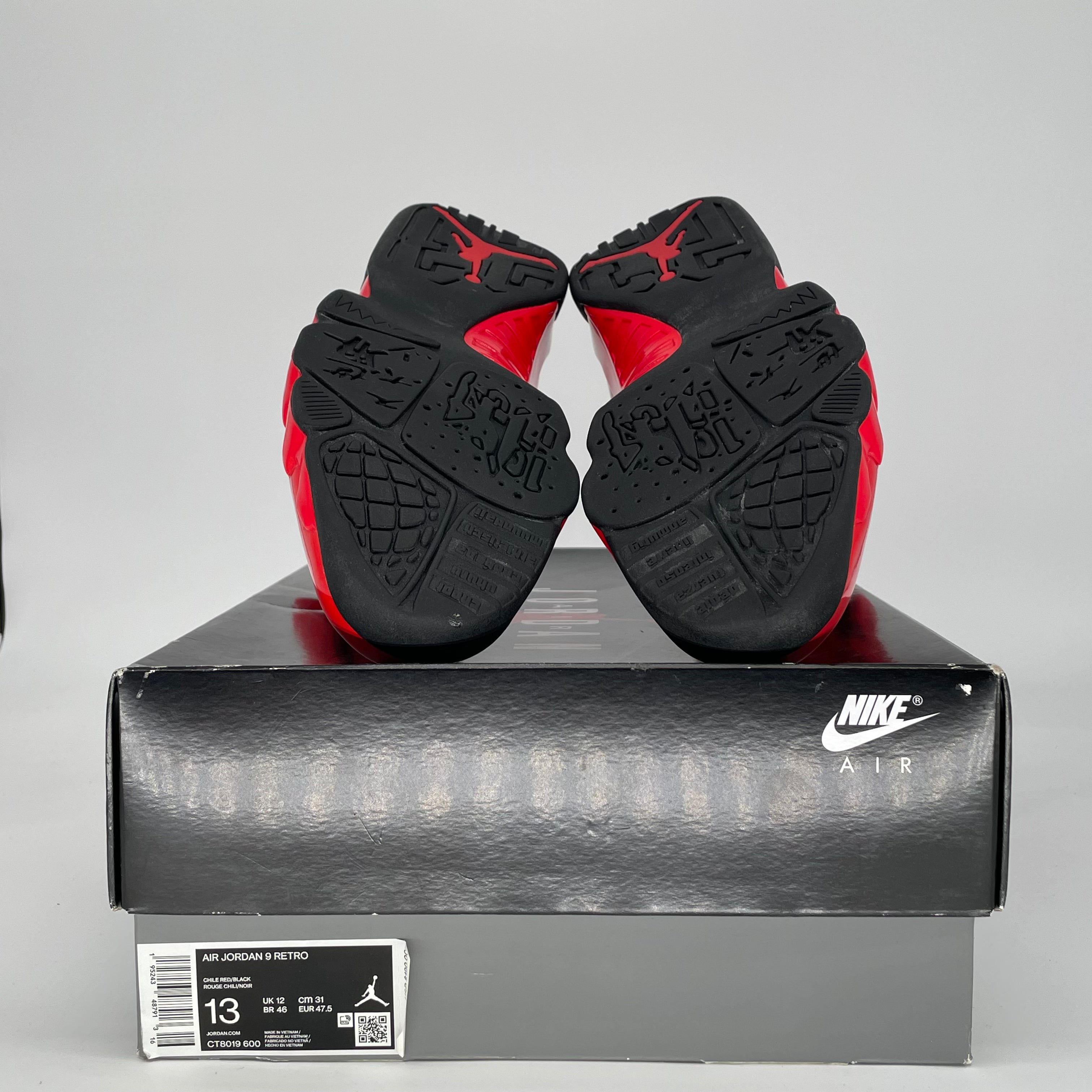 AIR JORDAN 9 CHILE RED CT8019-600 SIZE 13/14.5W