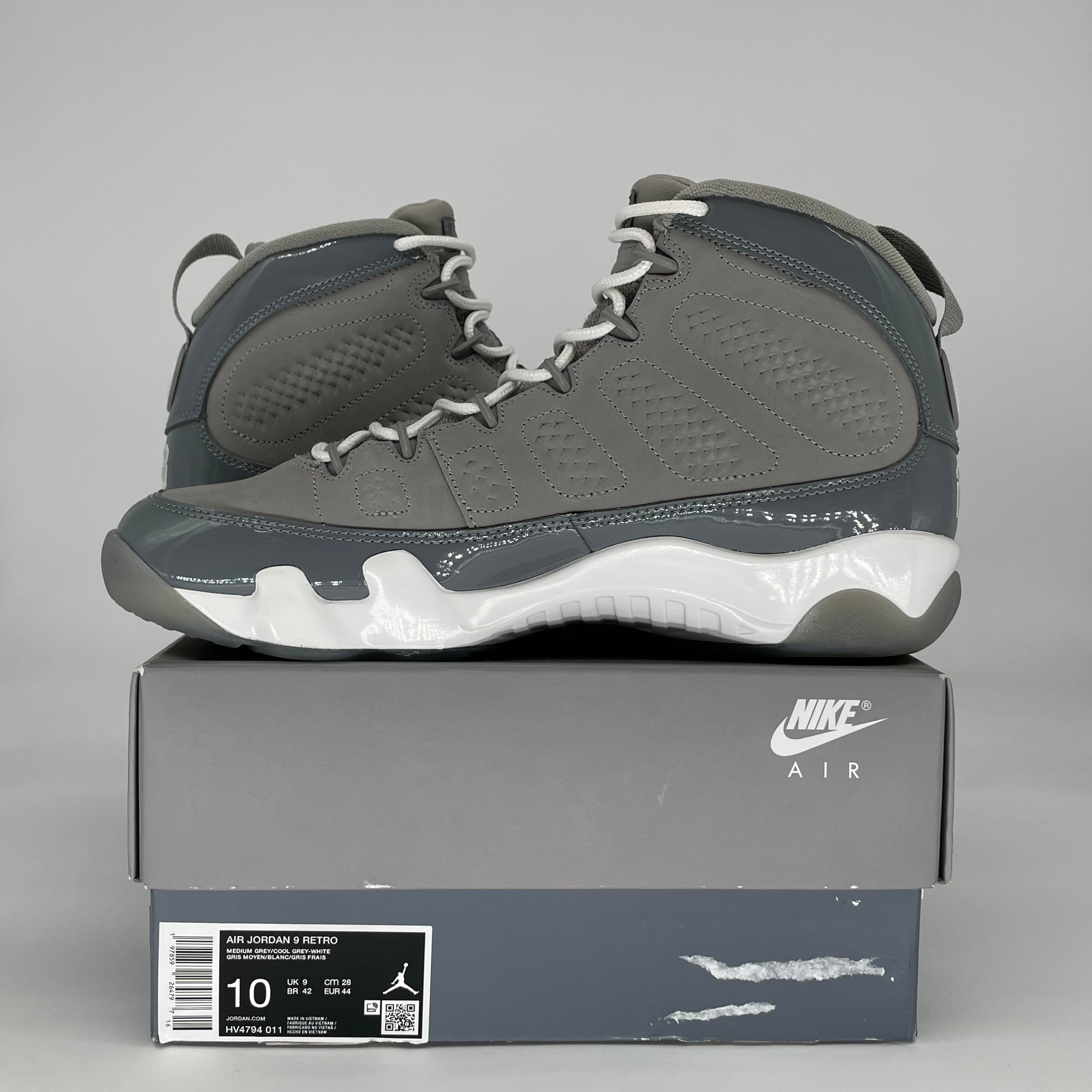 AIR JORDAN 9 COOL GREY HV4794-011 SIZE 10/11.5W