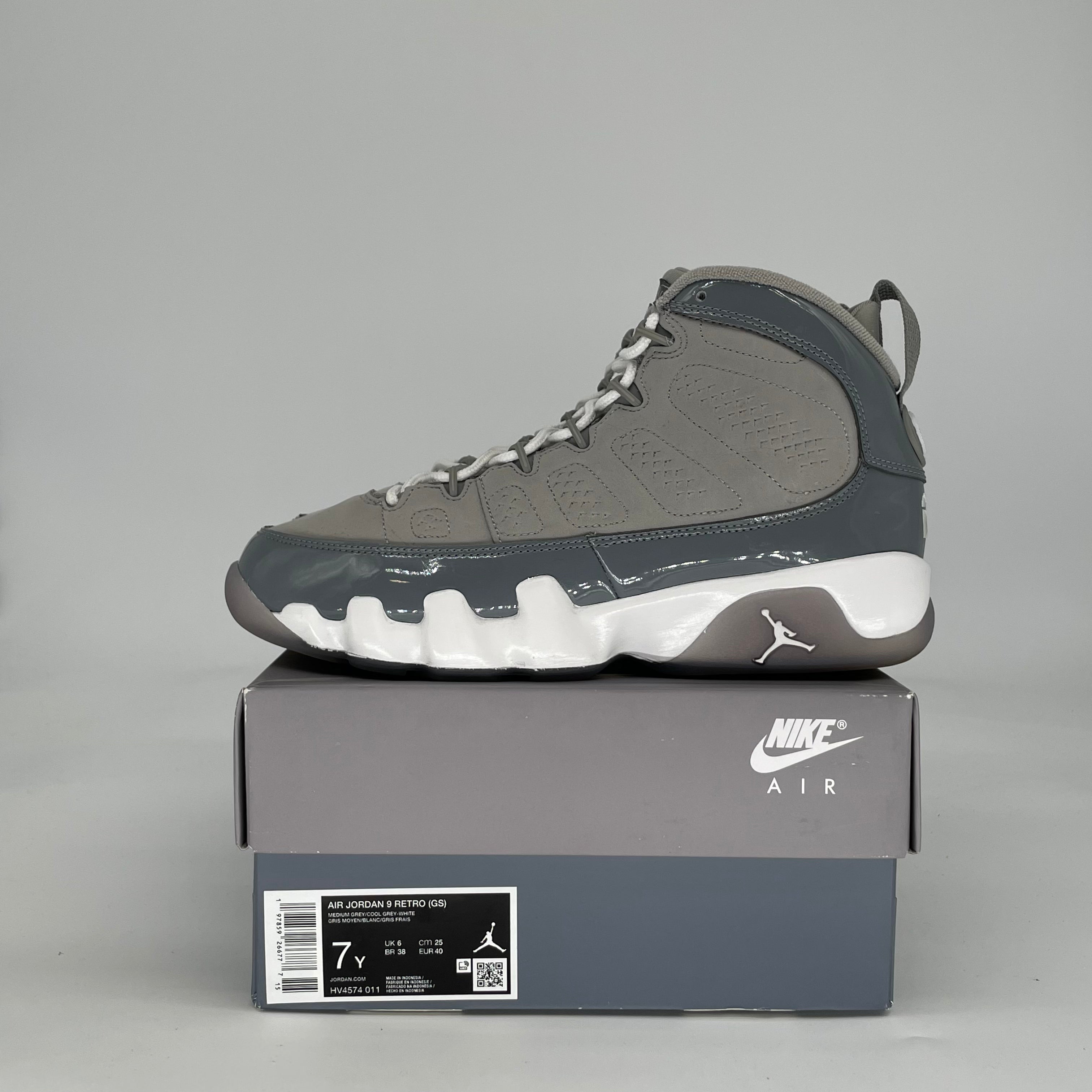 AIR JORDAN 9 COOL GREY HV4574-011 SIZE 7/8.5W