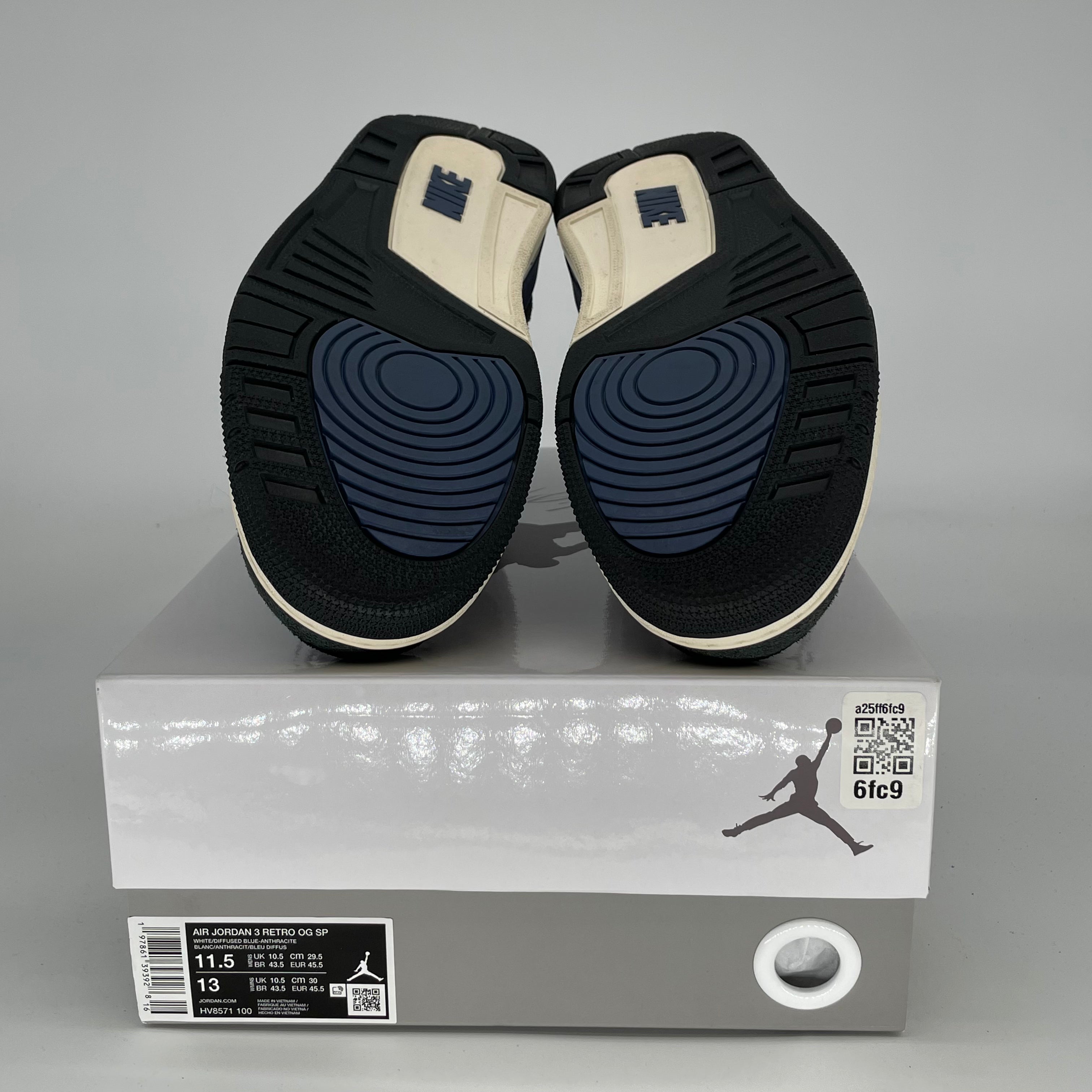 AIR JORDAN 3 A MA MANIERE DIFFUSED BLUE SIZE 11.5/13W HV8571-100