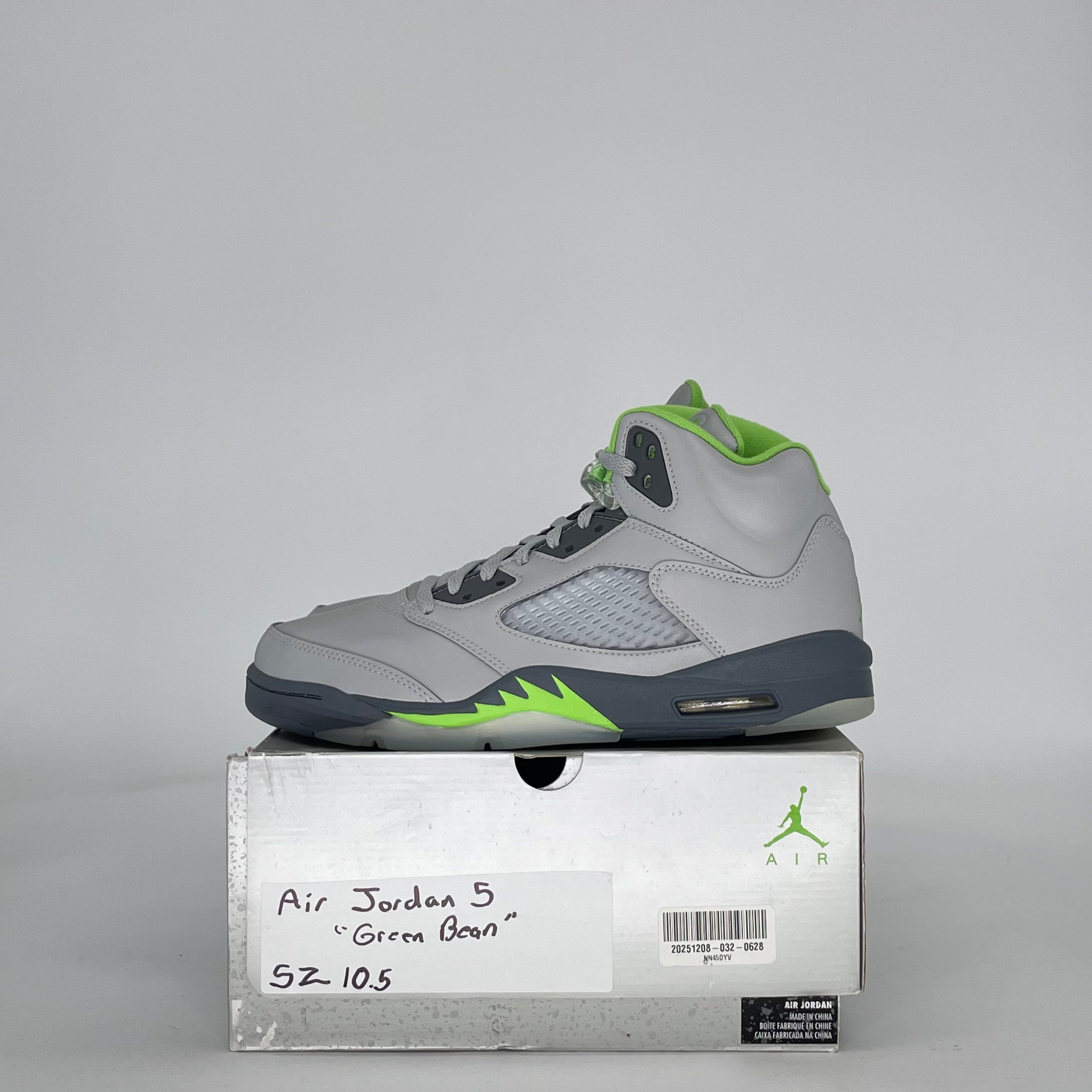 AIR JORDAN 5 GREEN BEAN DM9014-003 SIZE 10.5/12W