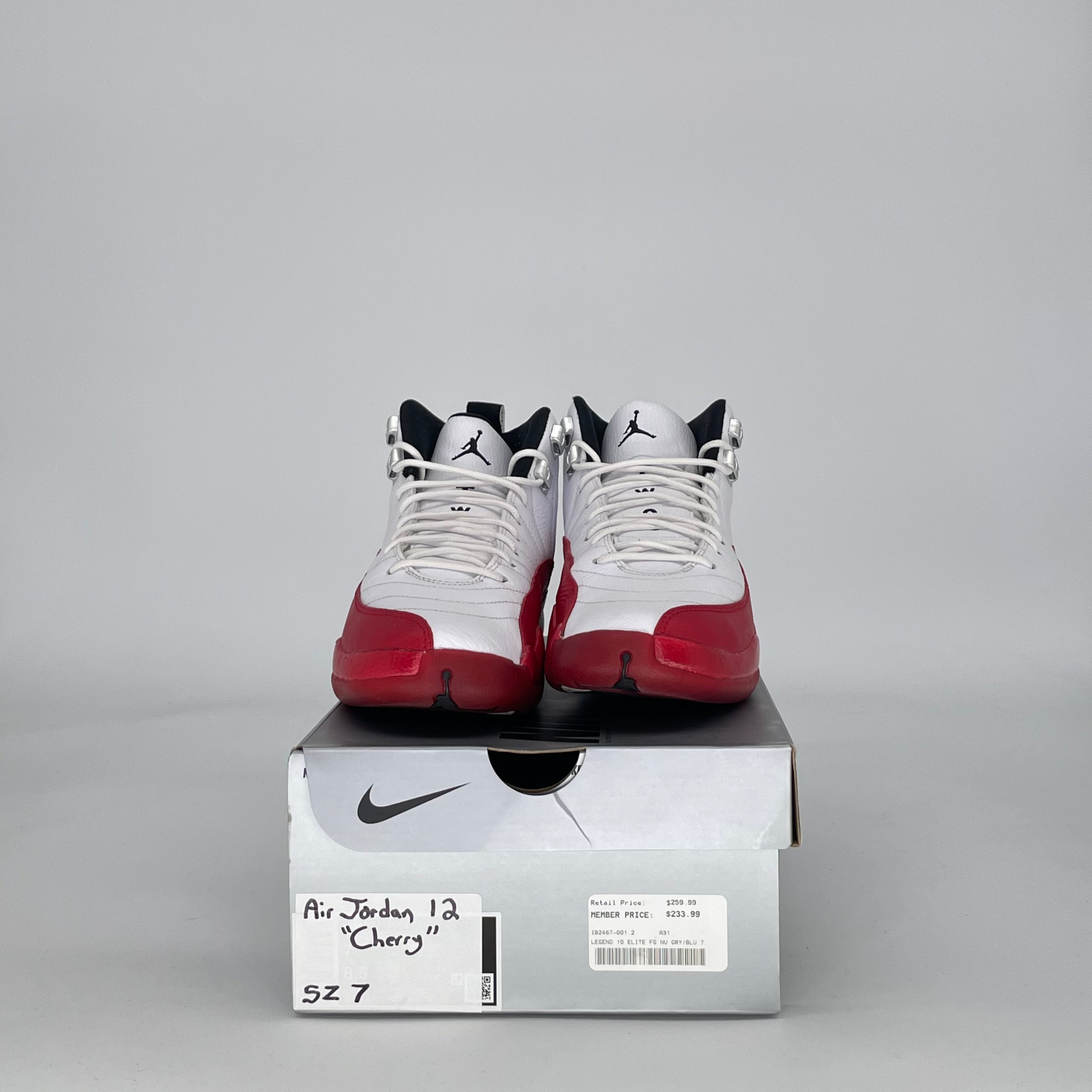 AIR JORDAN 12 CHERRY 153265-116 SIZE 7/8.5W GS