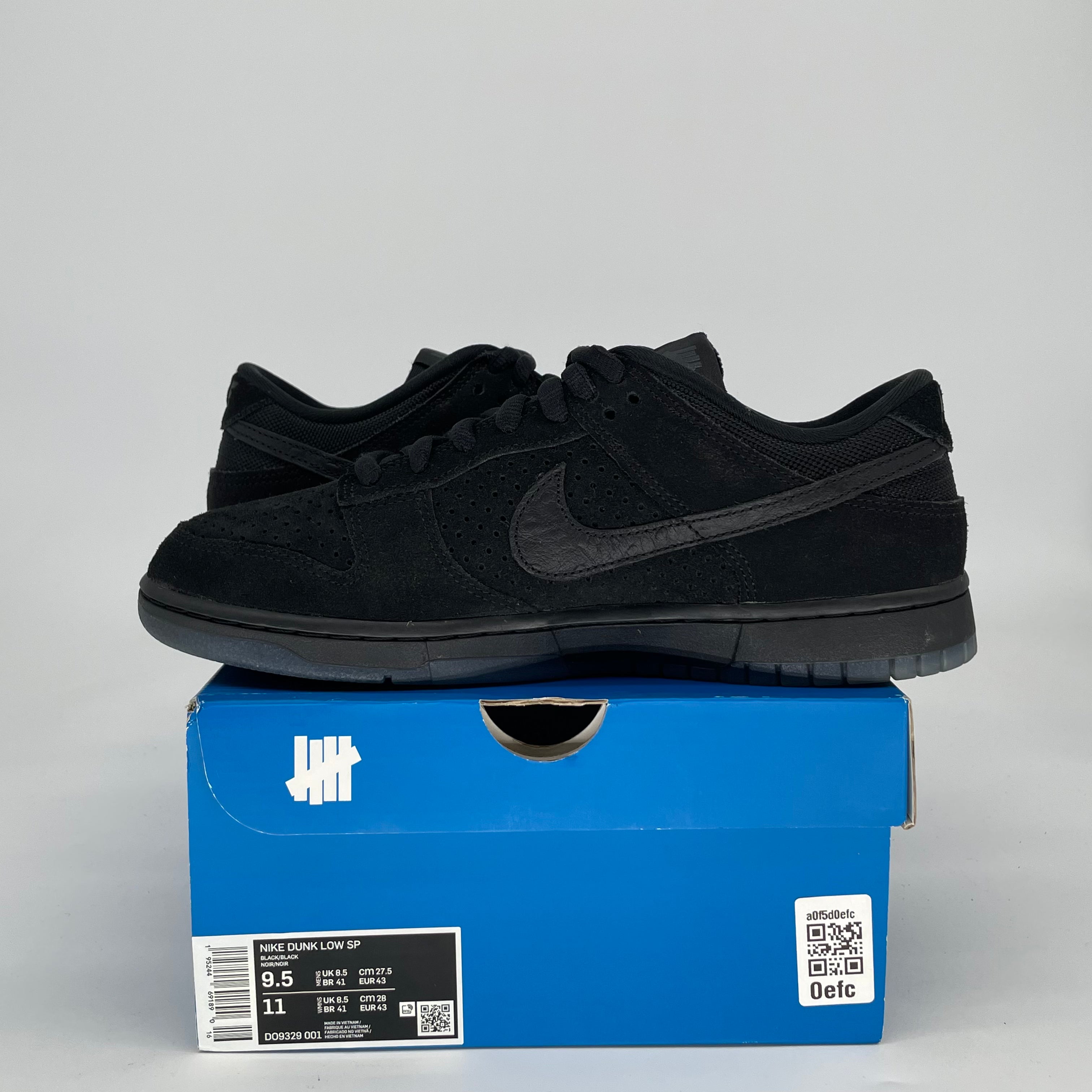 NIKE DUNK LOW X UNDEFEATED 5 ON IT BLACK DO9329-001 SIZE 9.5/11W
