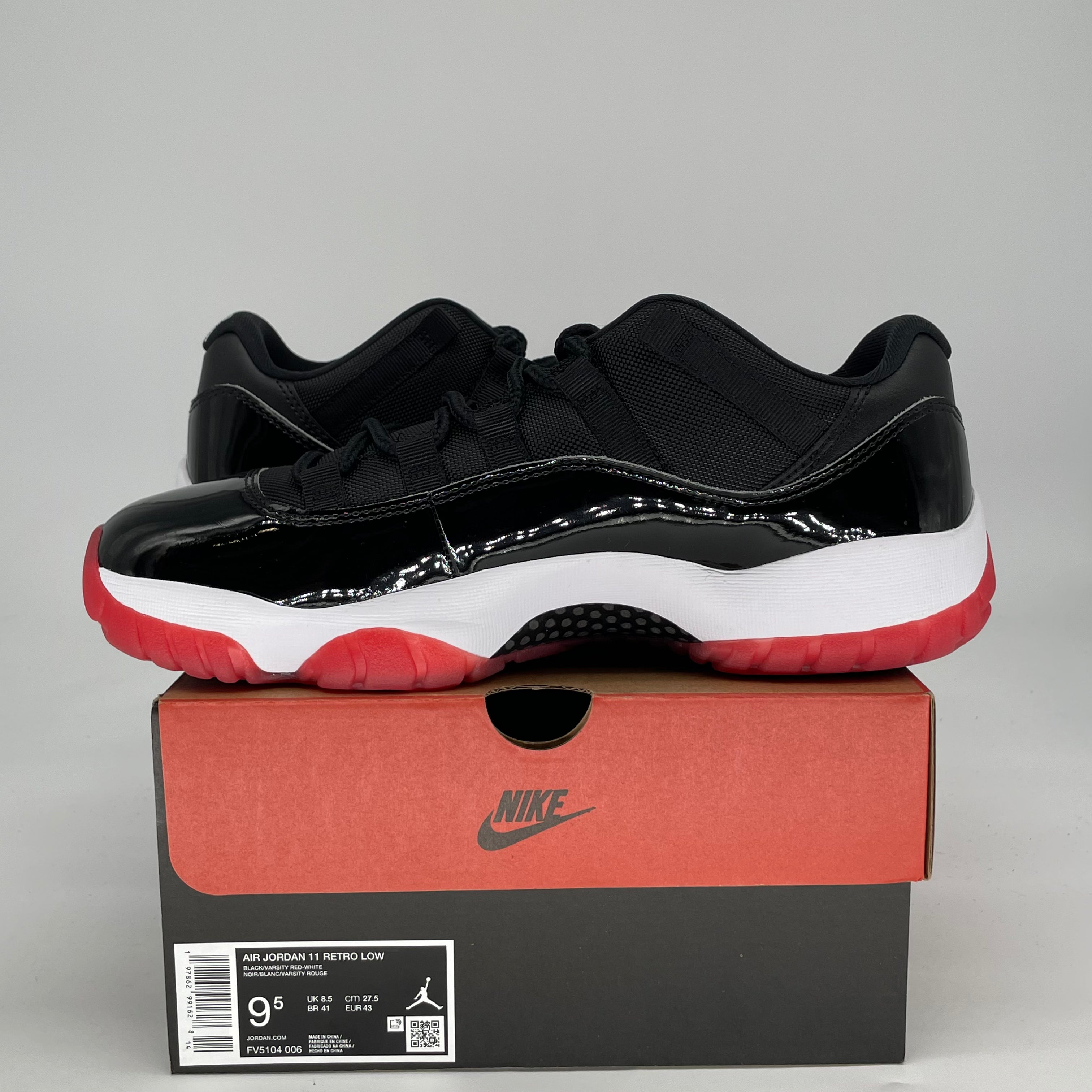 AIR JORDAN 11 LOW BRED FV5104-006 SIZE 9.5/11W