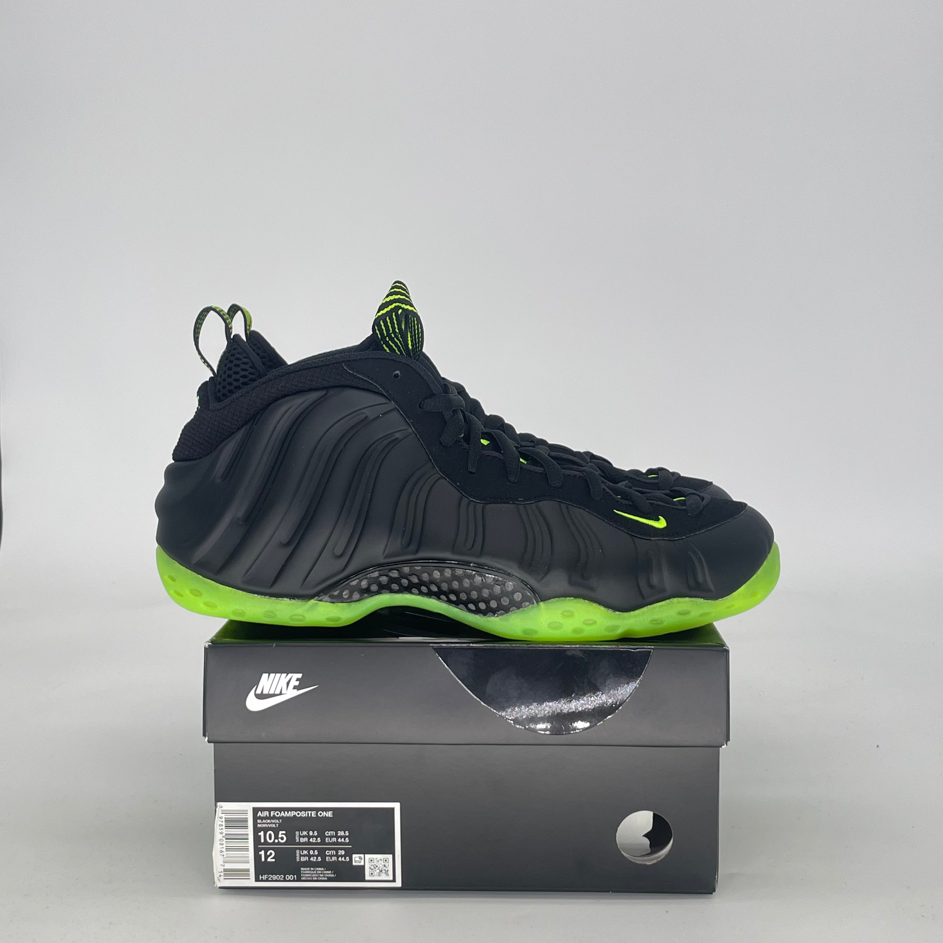 NIKE AIR FOAMPOSITE ONE BLACK VOLT HF2902-001 SIZE 10.5/12W