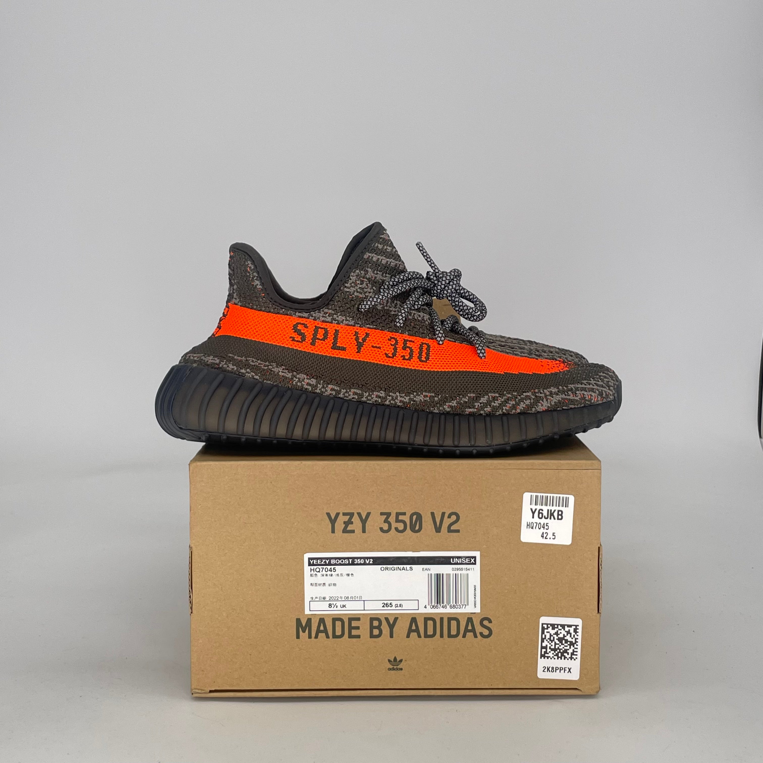 ADIDAS YEEZY BOOST 350 V2 CARBON BELUGA HQ7045 SIZE 9/10.5W