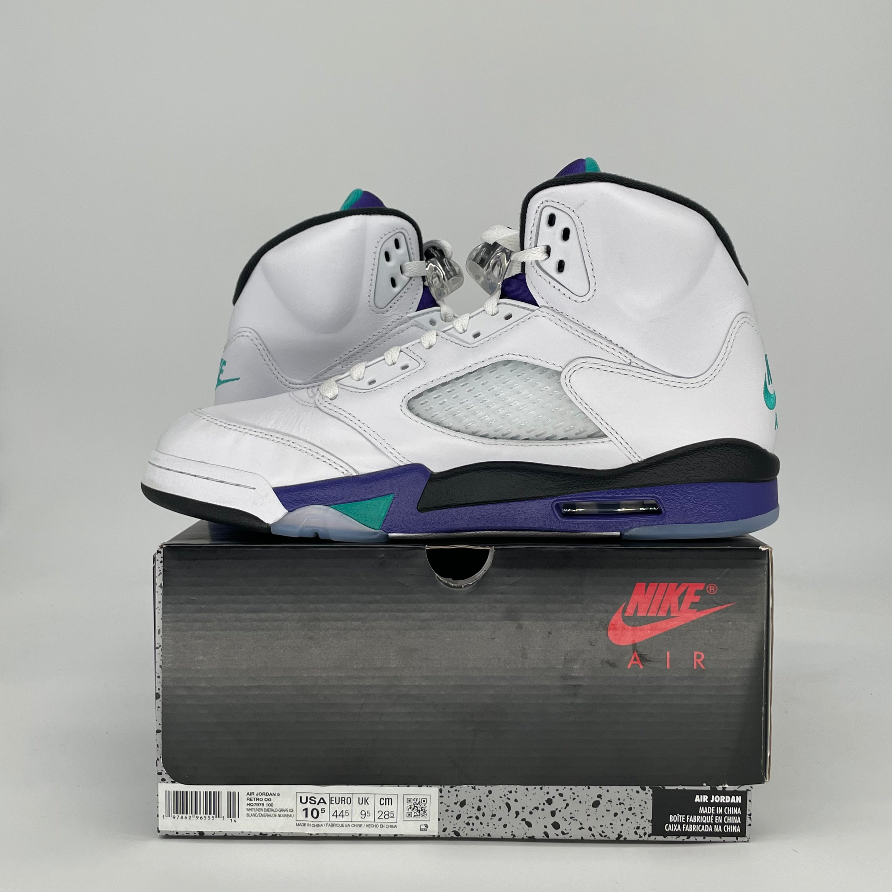AIR JORDAN 5 GRAPE HQ7978-100 SIZE 10.5/12W