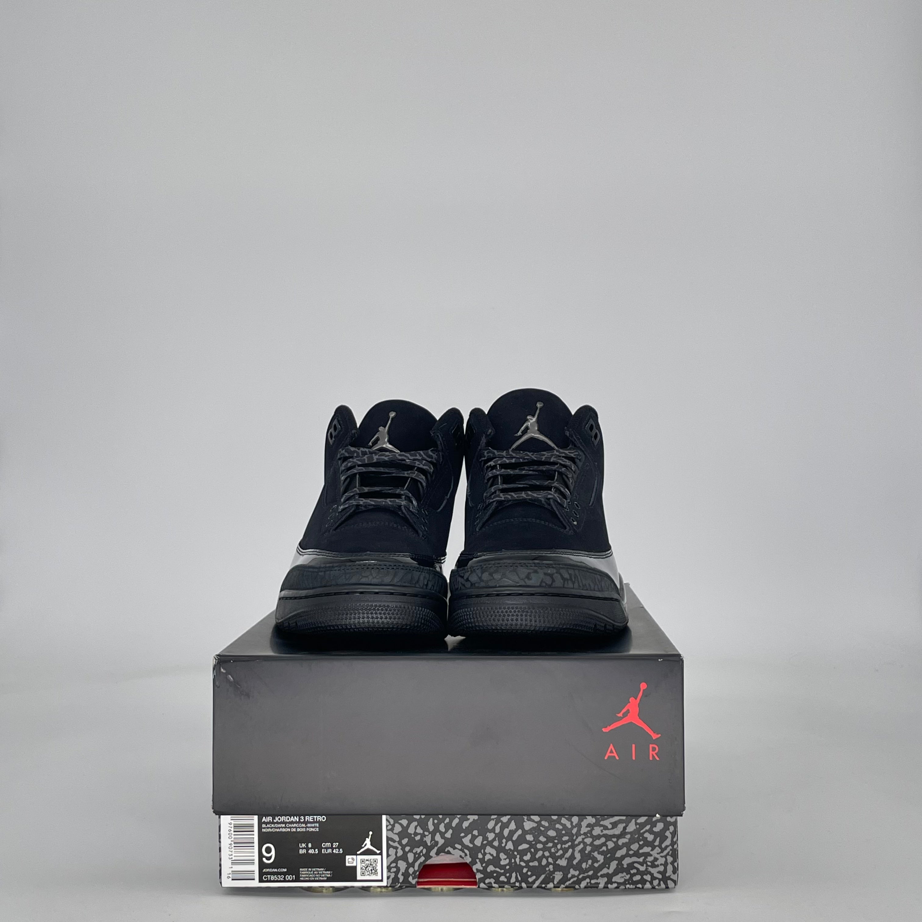 AIR JORDAN 3 BLACK CAT CT8532-001 SIZE 9/10.5W