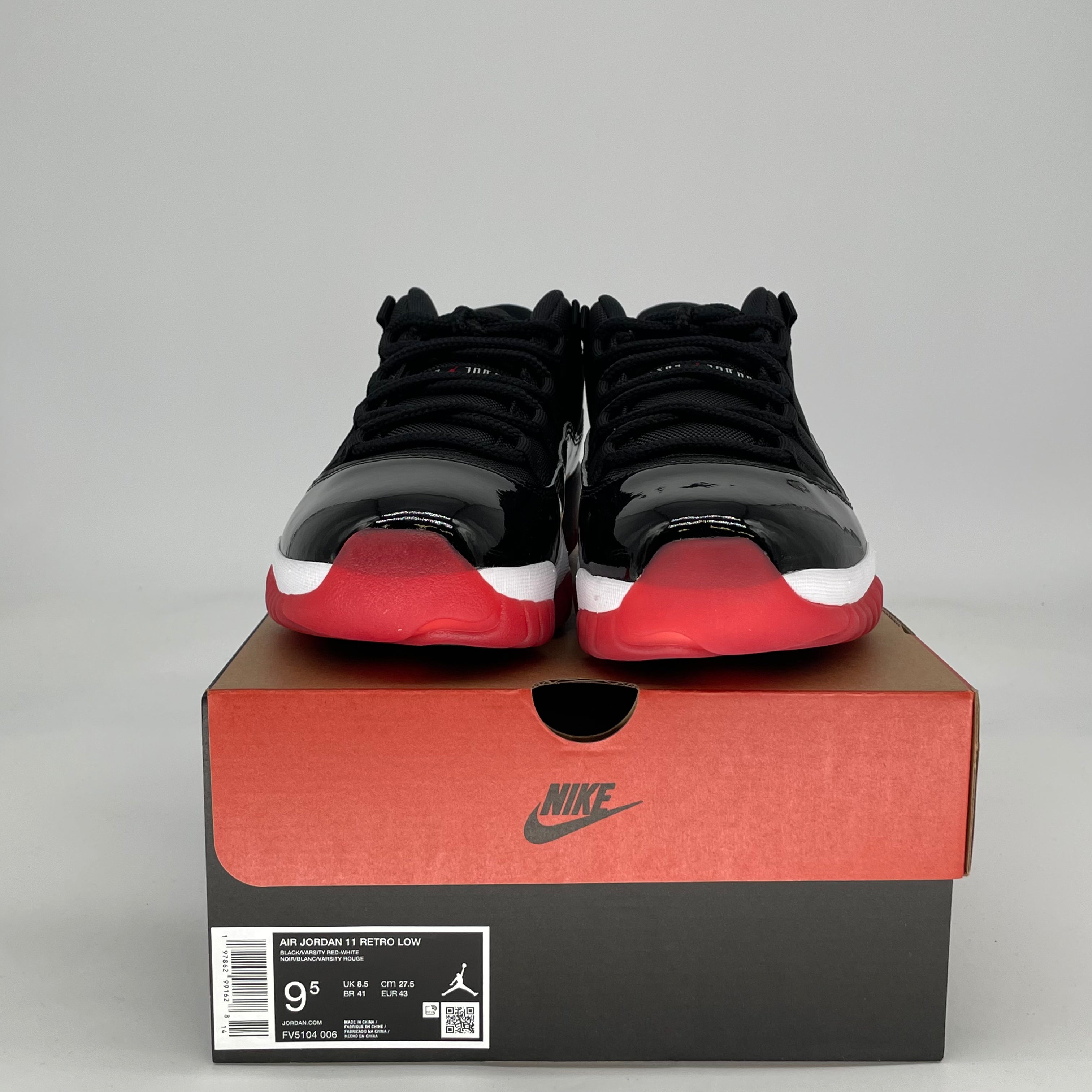AIR JORDAN 11 LOW BRED FV5104-006 SIZE 9.5/11W