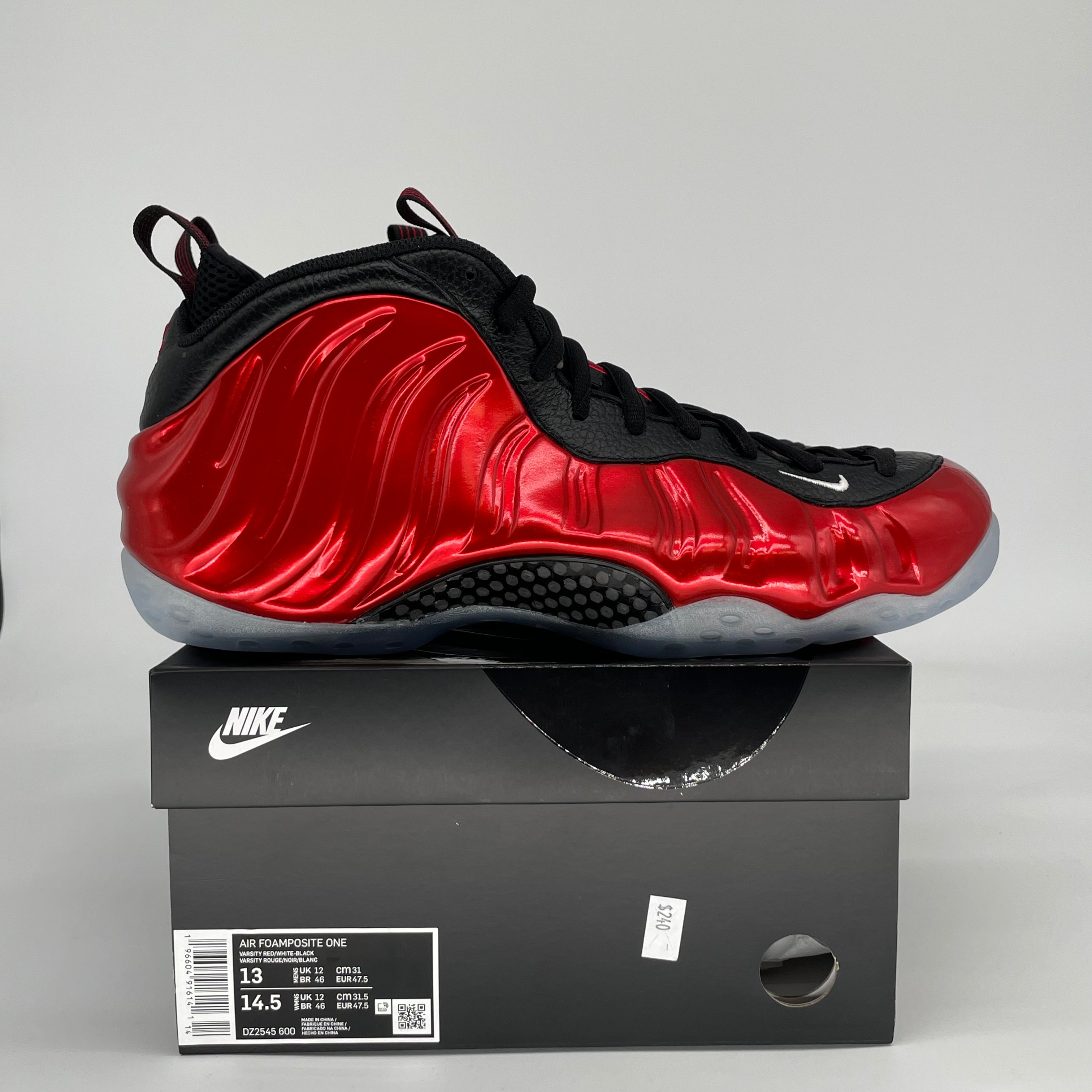 NIKE AIR FOAMPOSITE ONE METALLIC RED DZ2545-600 SIZE 13/14.5W