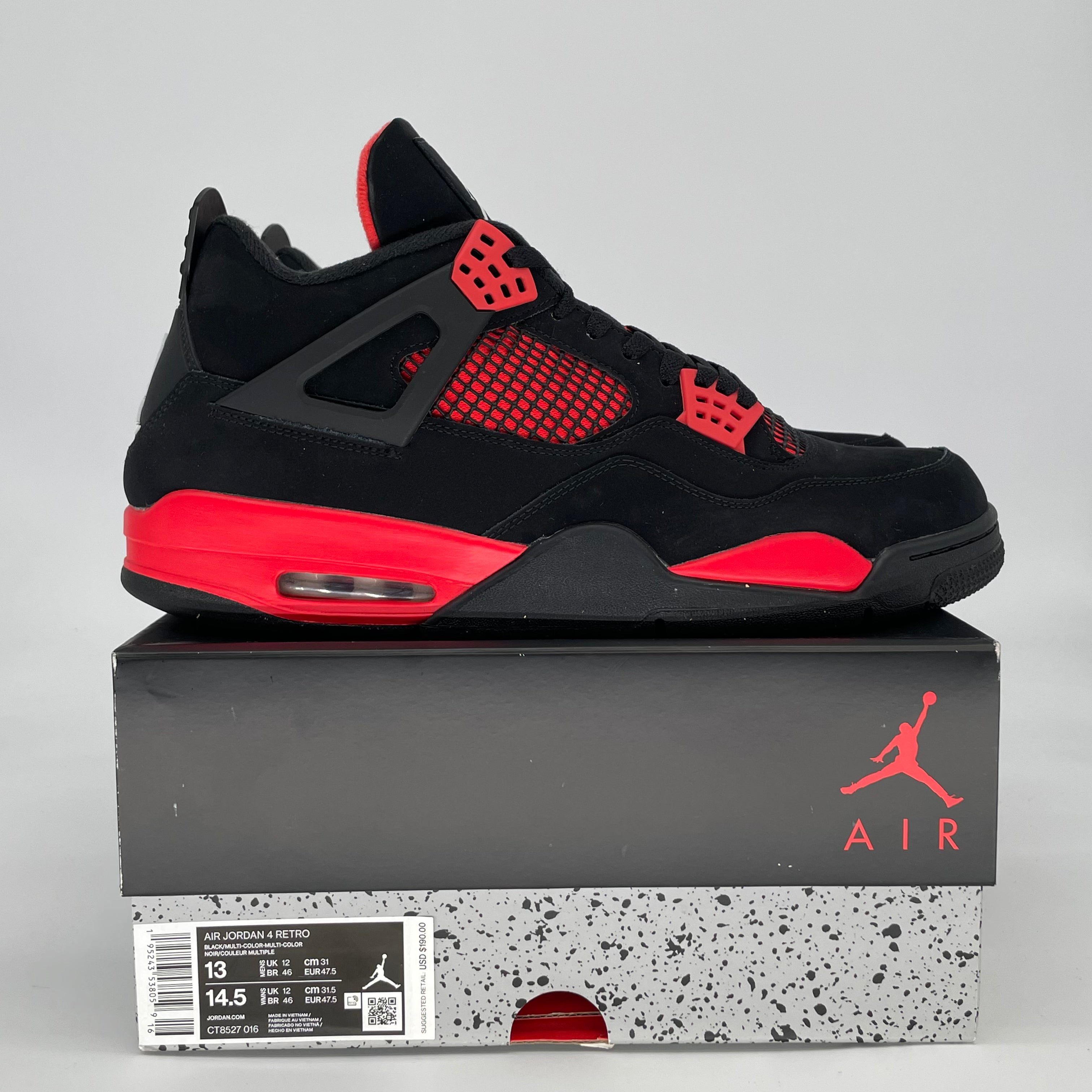 AIR JORDAN 4 RED THUNDER CT8527-016 SIZE 13/14.5W