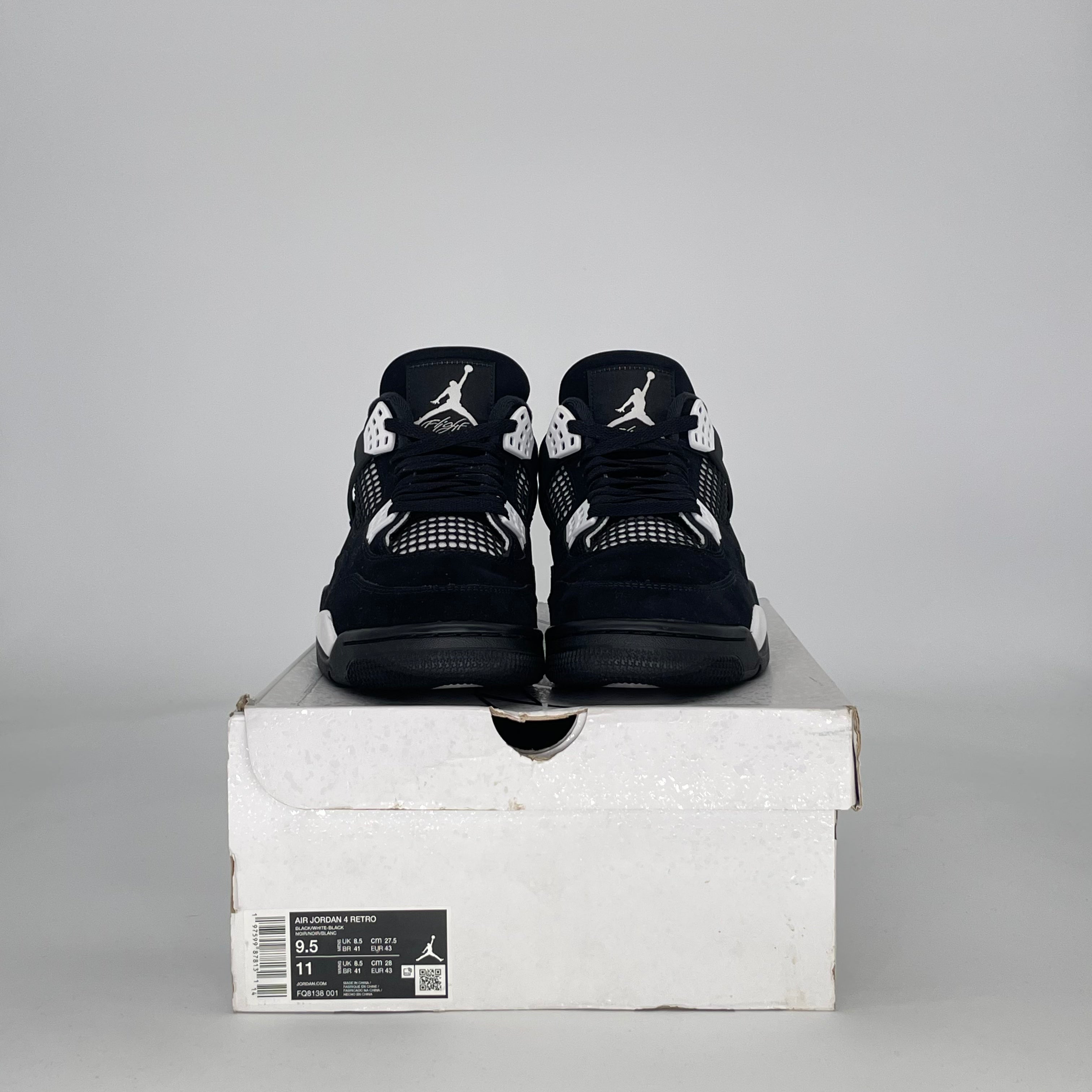 AIR JORDAN 4 WHITE THUNDER FQ8138-001 SIZE 9.5/11W