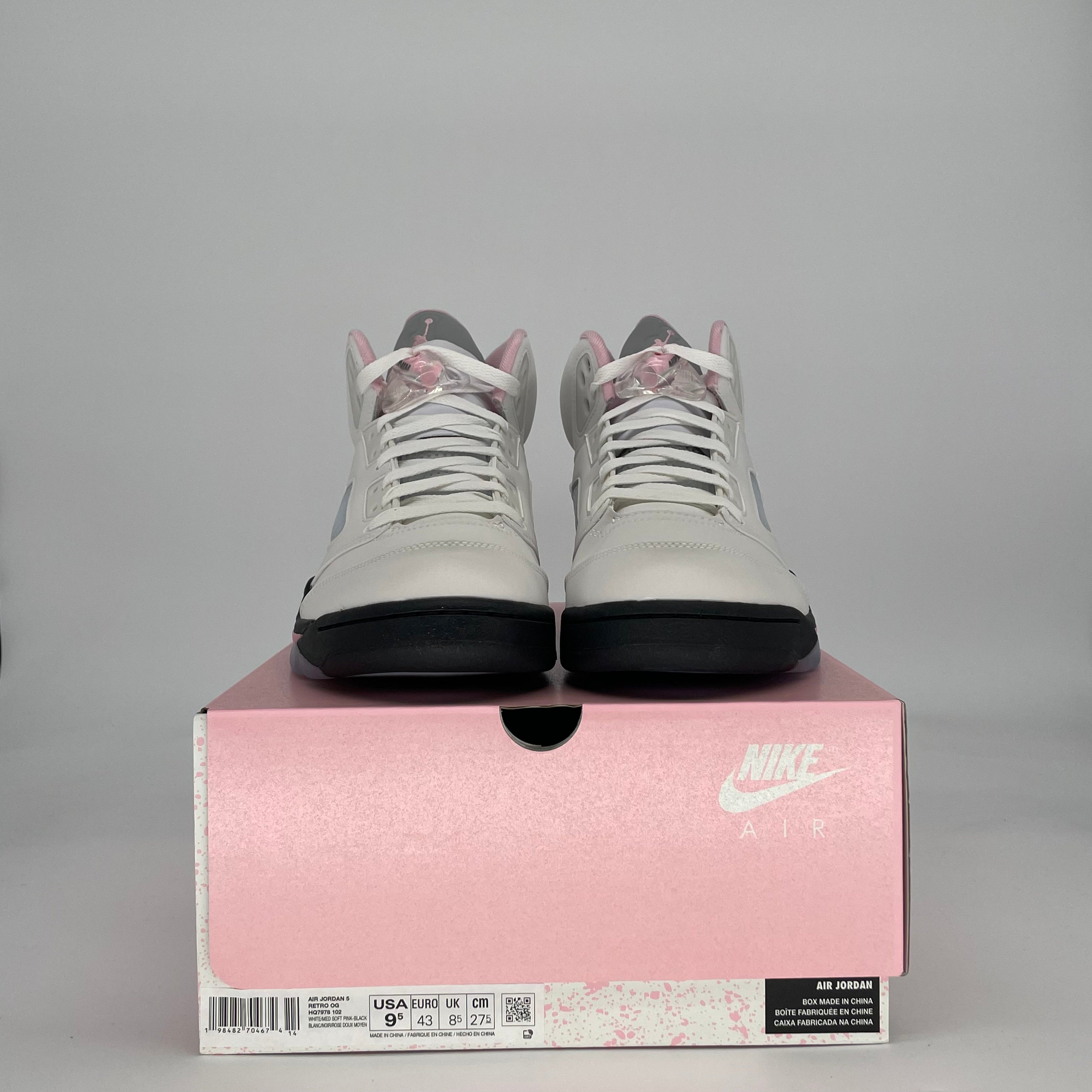 AIR JORDAN 5 MEDIUM SOFT PINK HQ7978-102 SIZE 9.5/11W