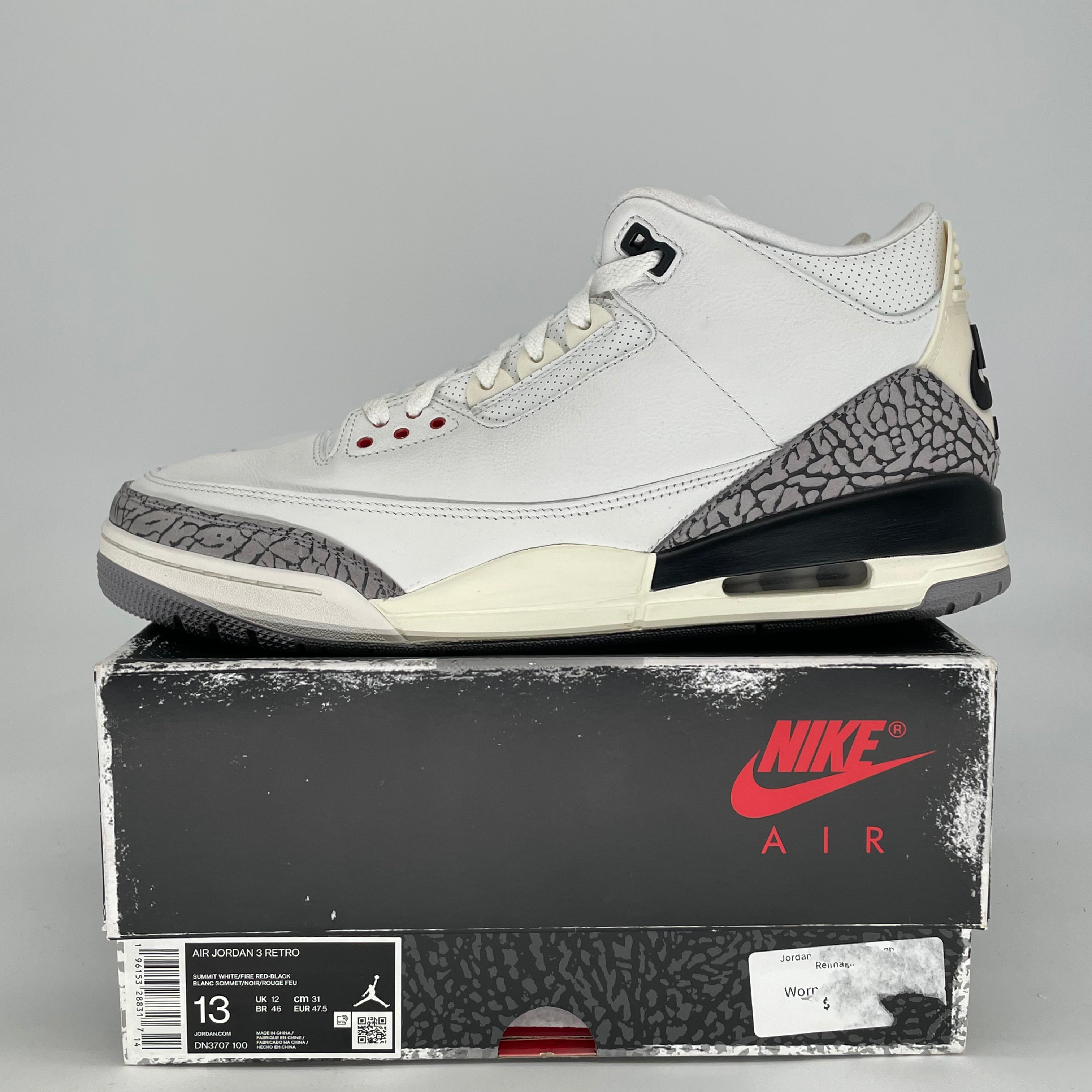 AIR JORDAN 3 WHITE CEMENT REIMAGINED DN3707-100 SIZE 13/14.5W