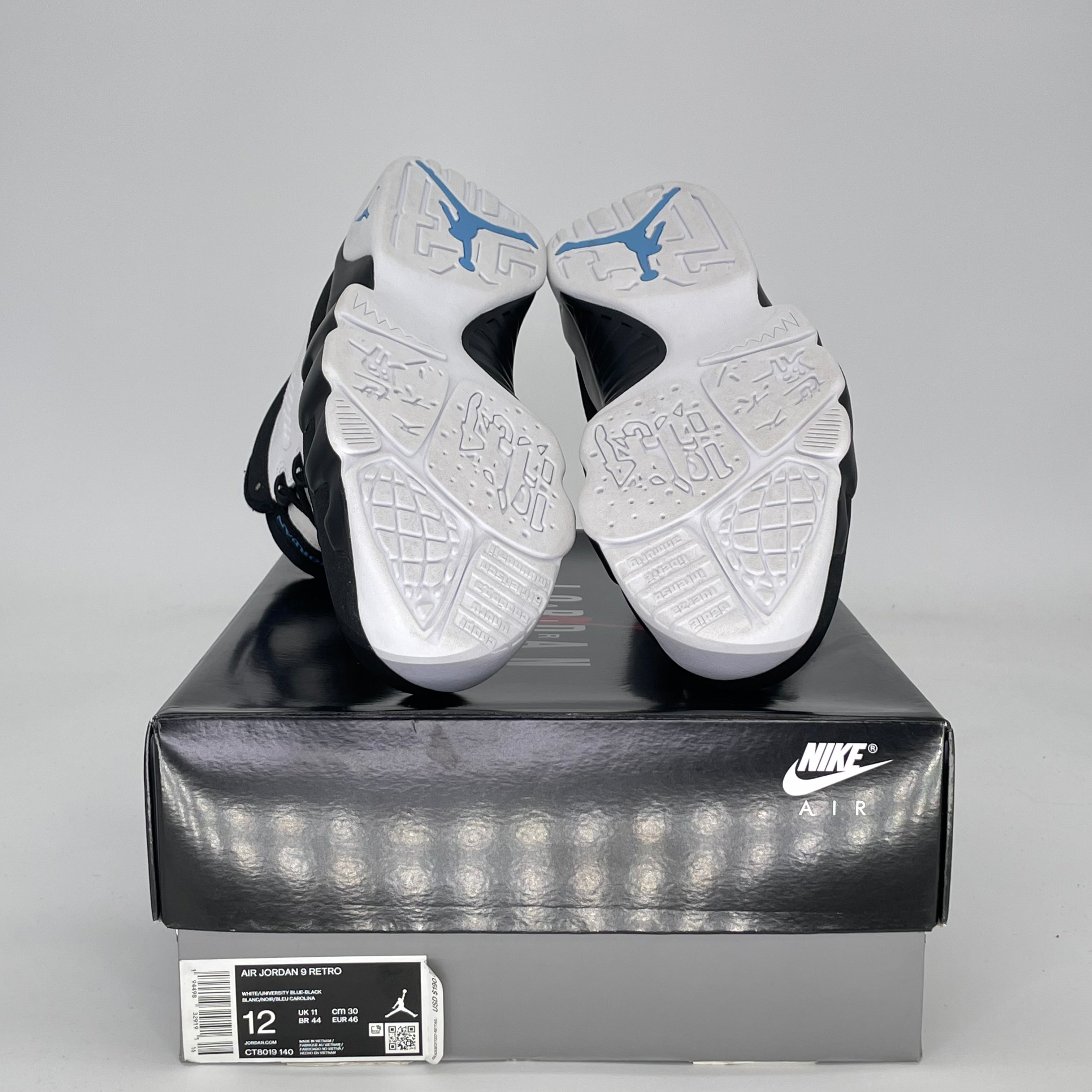 AIR JORDAN 9 UNIVERSITY BLUE CT8019-140 SIZE 12/13.5W