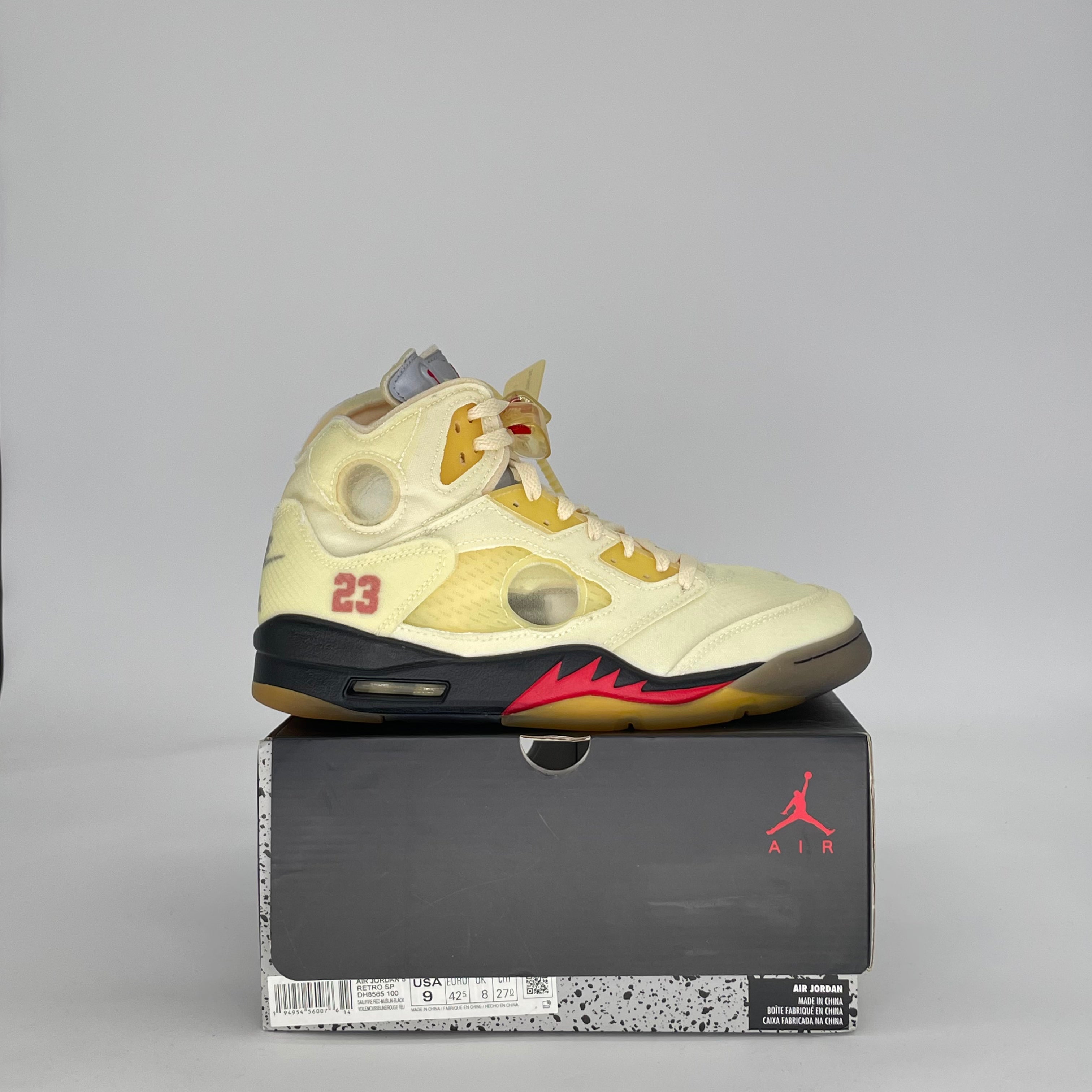 AIR JORDAN 5 OFF-WHITE SAIL DH8565-100 SIZE 9/10.5W