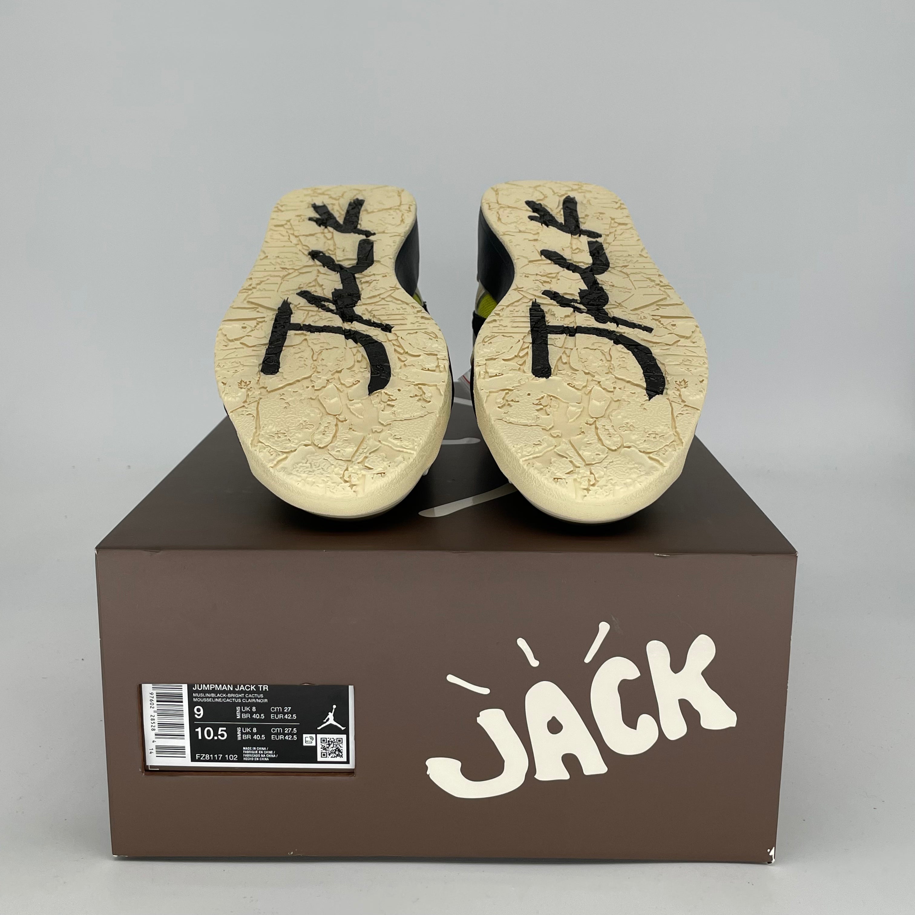 TRAVIS SCOTT X JORDAN JUMPMAN JACK TR BRIGHT CACTUS FZ8117-102 9/10.5W