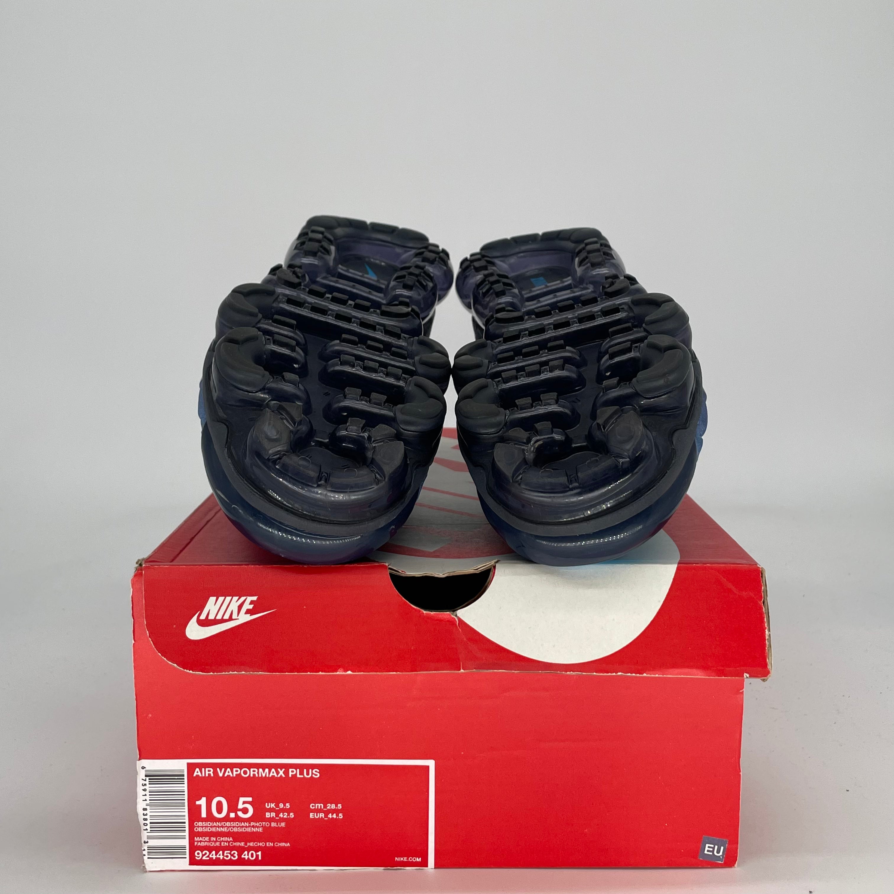 NIKE AIR VAPORMAX PLUS OBSIDIAN 924453-401 SIZE 10.5/12W