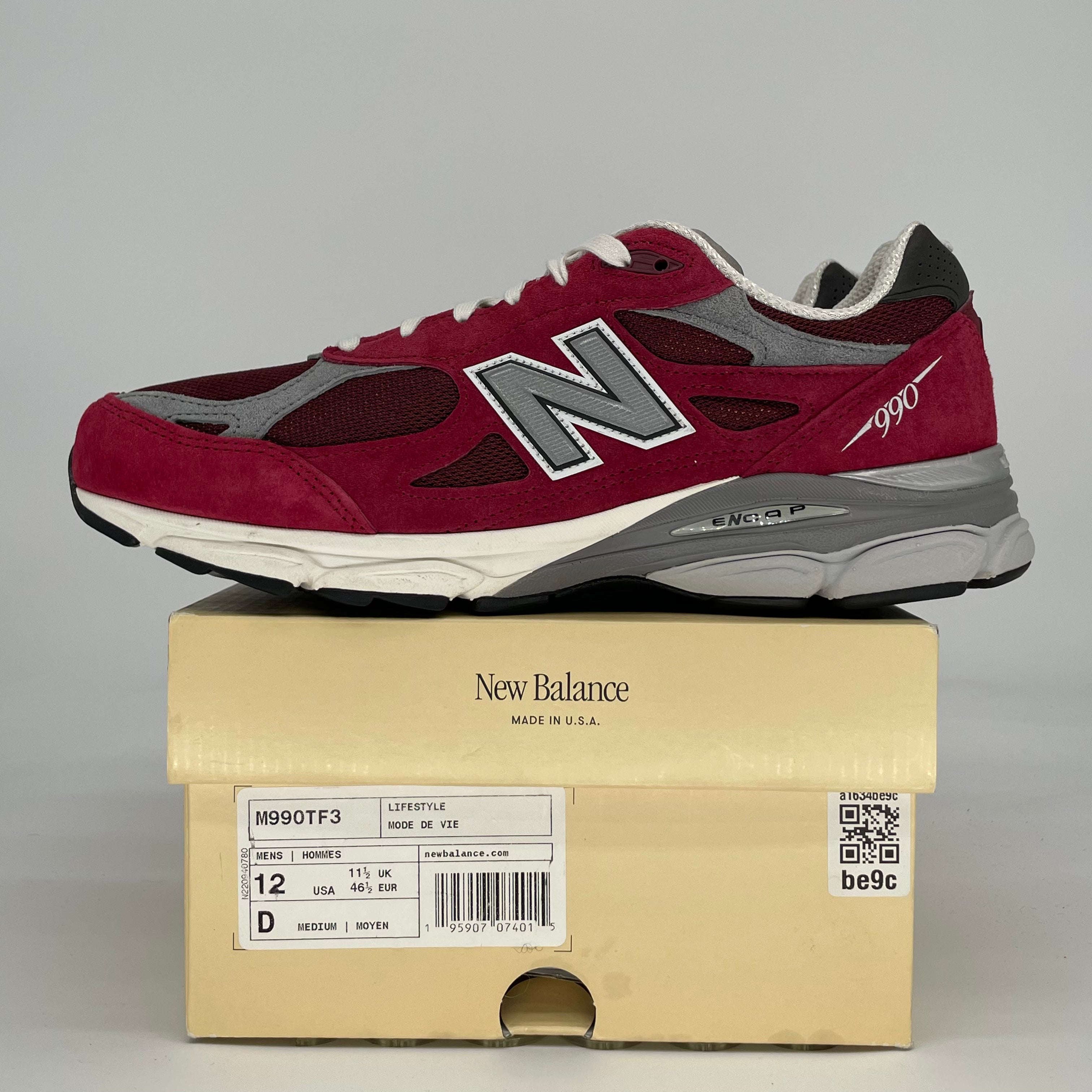 NEW BALANCE 990V3 MIUSA TEDDY SANTIS SCARLET M99OTF3 SIZE 12/13.5W