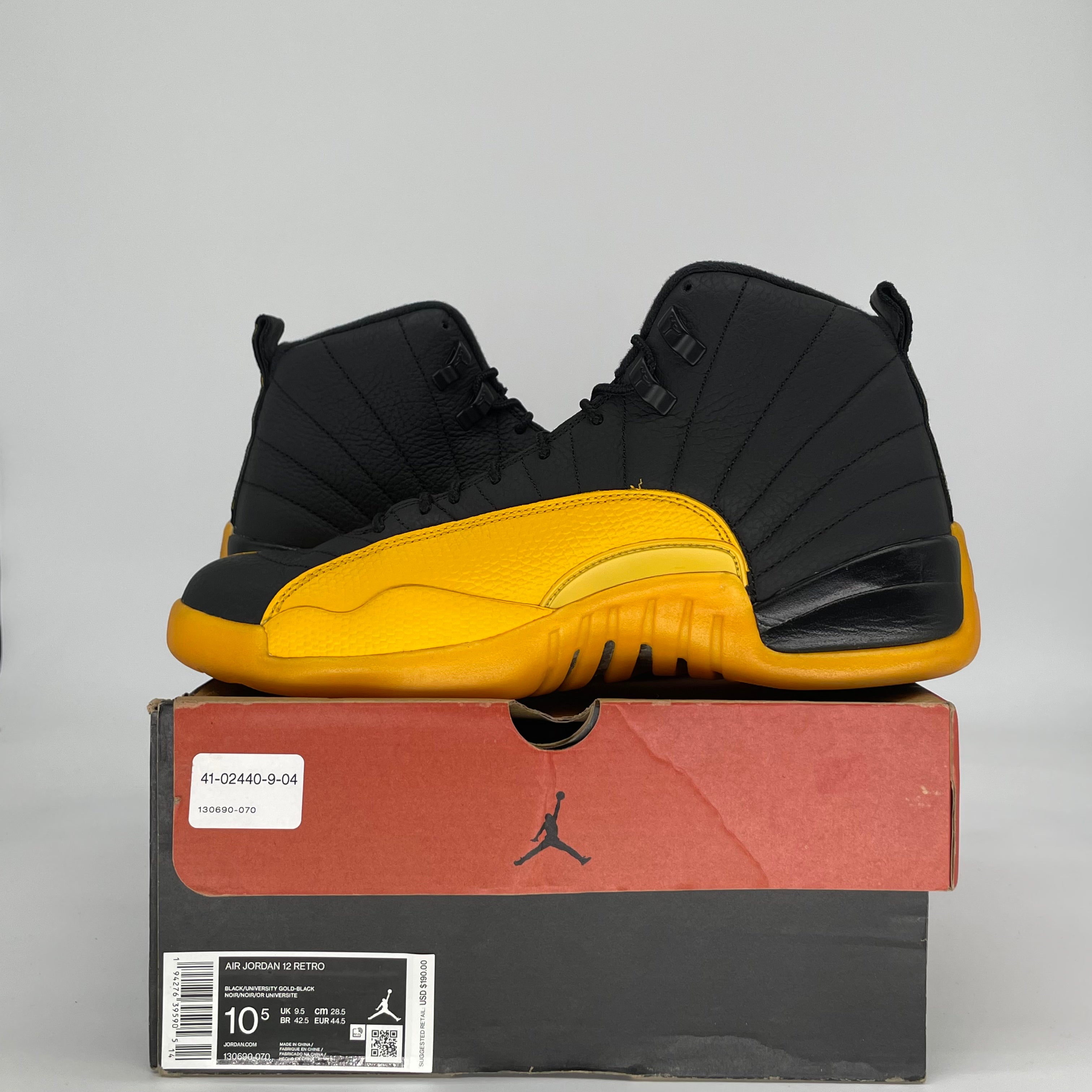 AIR JORDAN 12 UNIVERSITY GOLD 130690-070 SIZE 10.5/12W