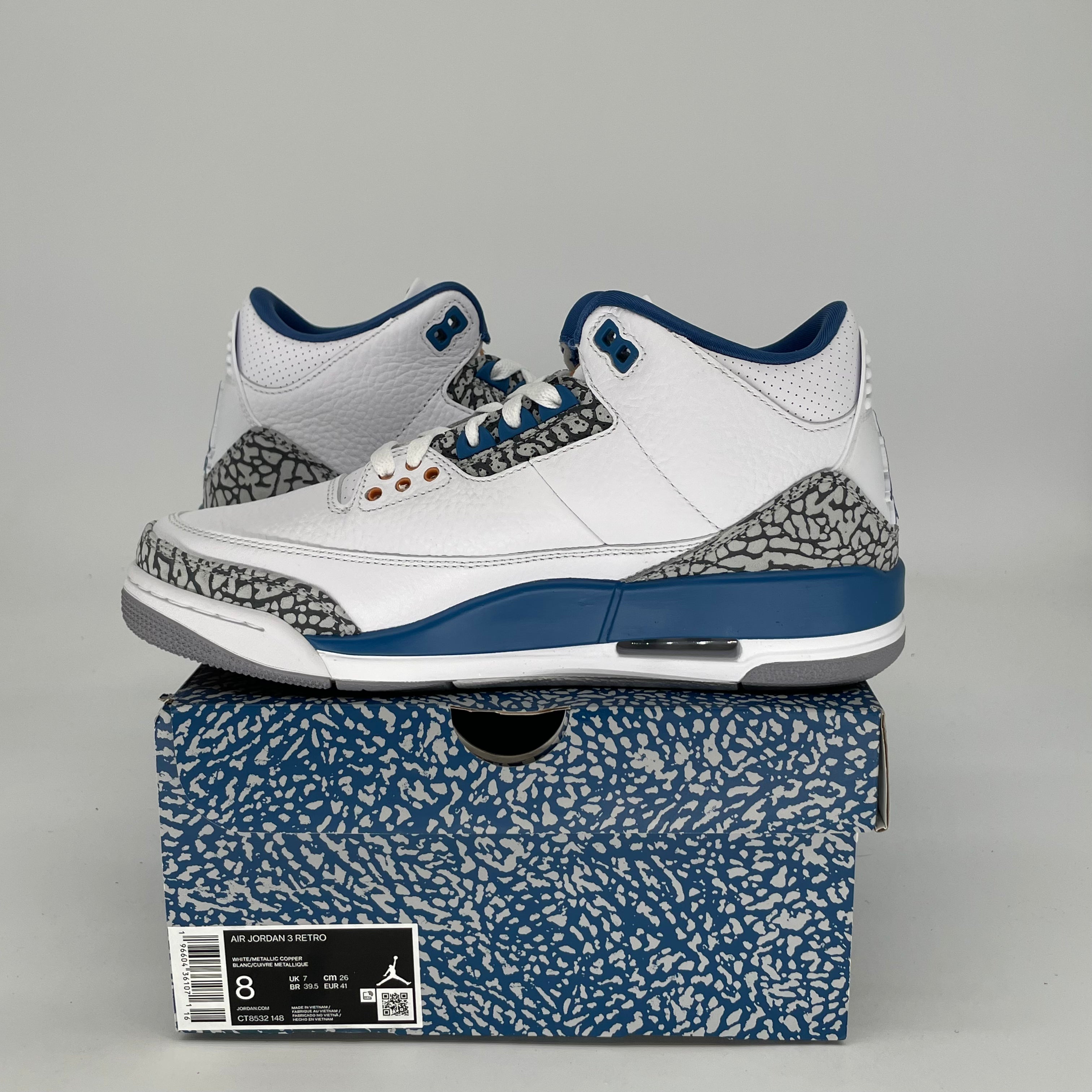 AIR JORDAN 3 WIZARDS CT8532-148 SIZE 8/9.5W