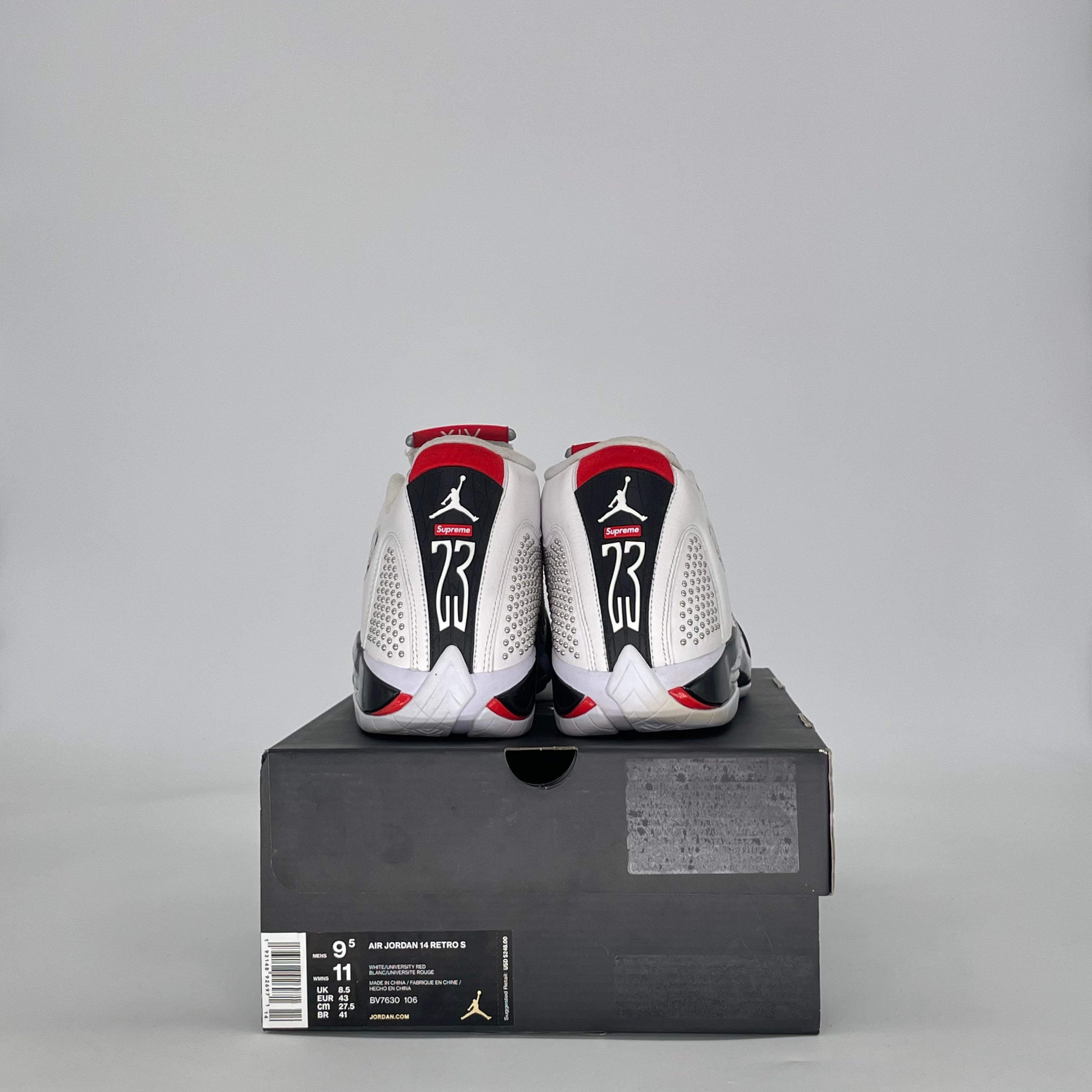 AIR JORDAN 14 SUPREME WHITE BV7630-106 SIZE 9.5/11W