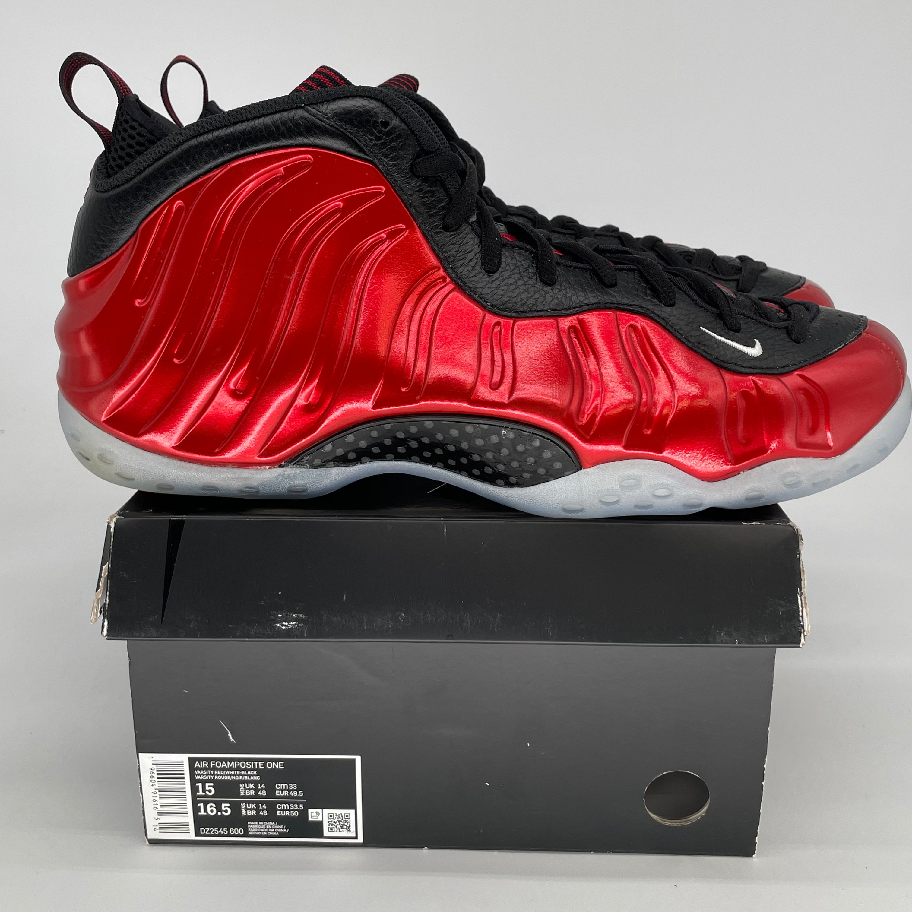 NIKE AIR FOAMPOSITE ONE METALLIC RED SIZE 15 DZ2545-600