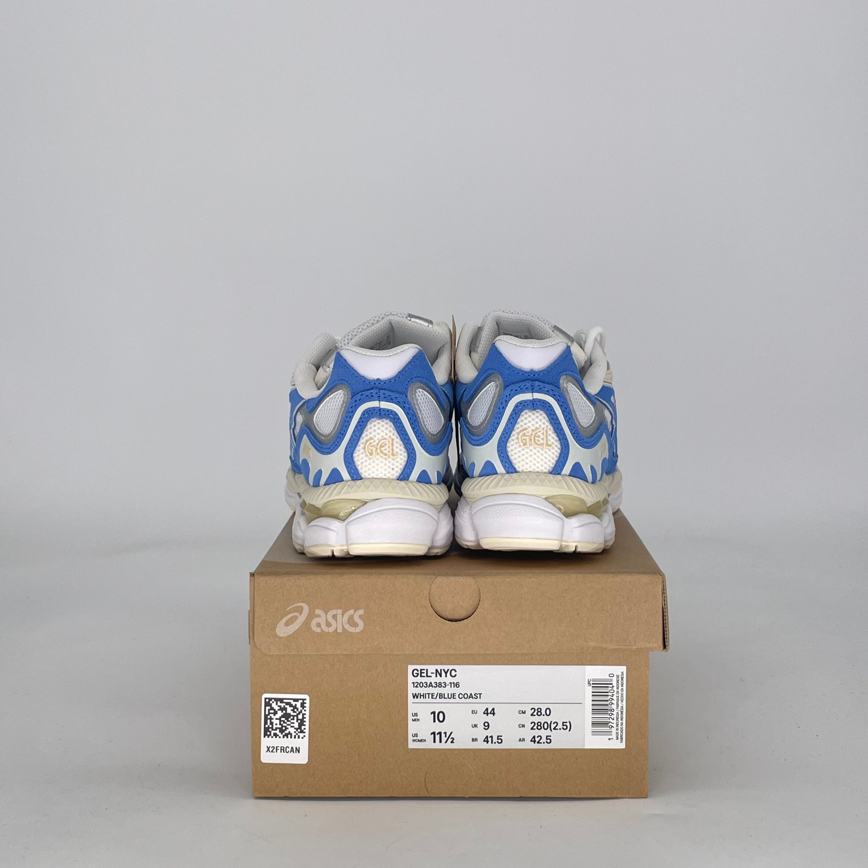 ASICS GEL-NYC WHITE BLUE COAST 1203A383-116 SIZE 10/11.5W