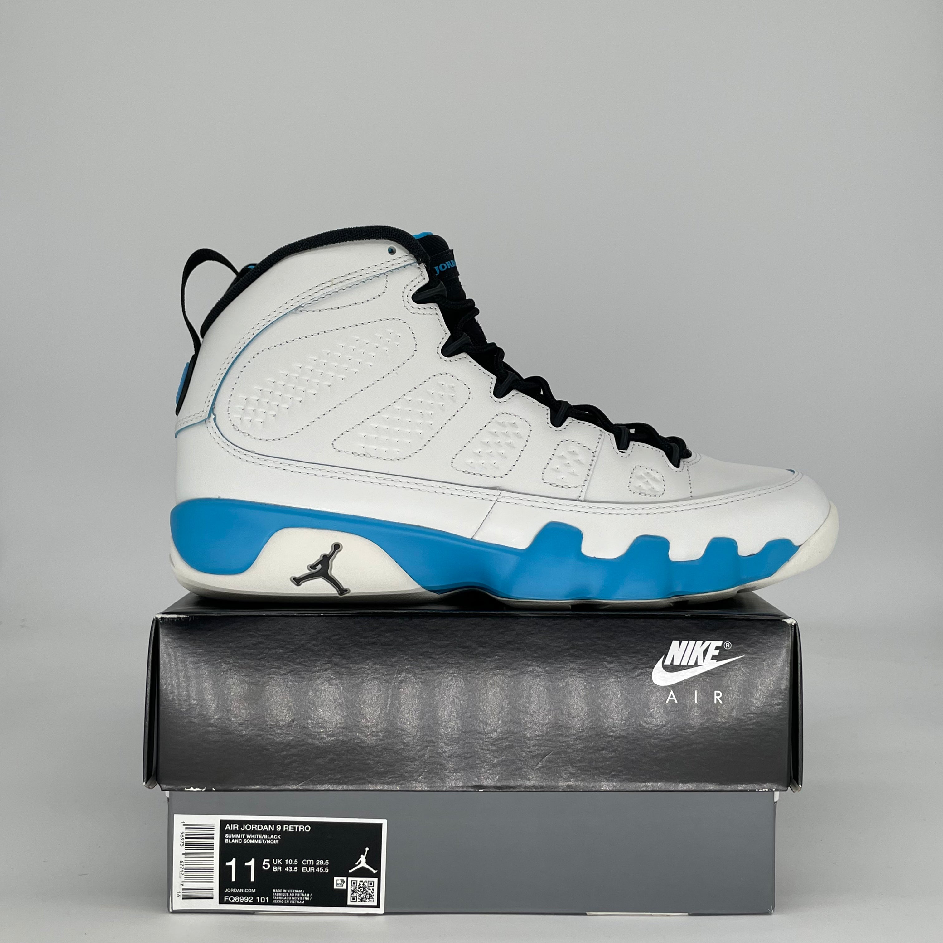 AIR JORDAN 9 POWDER BLUE FQ8992-101 SIZE 11.5/13W