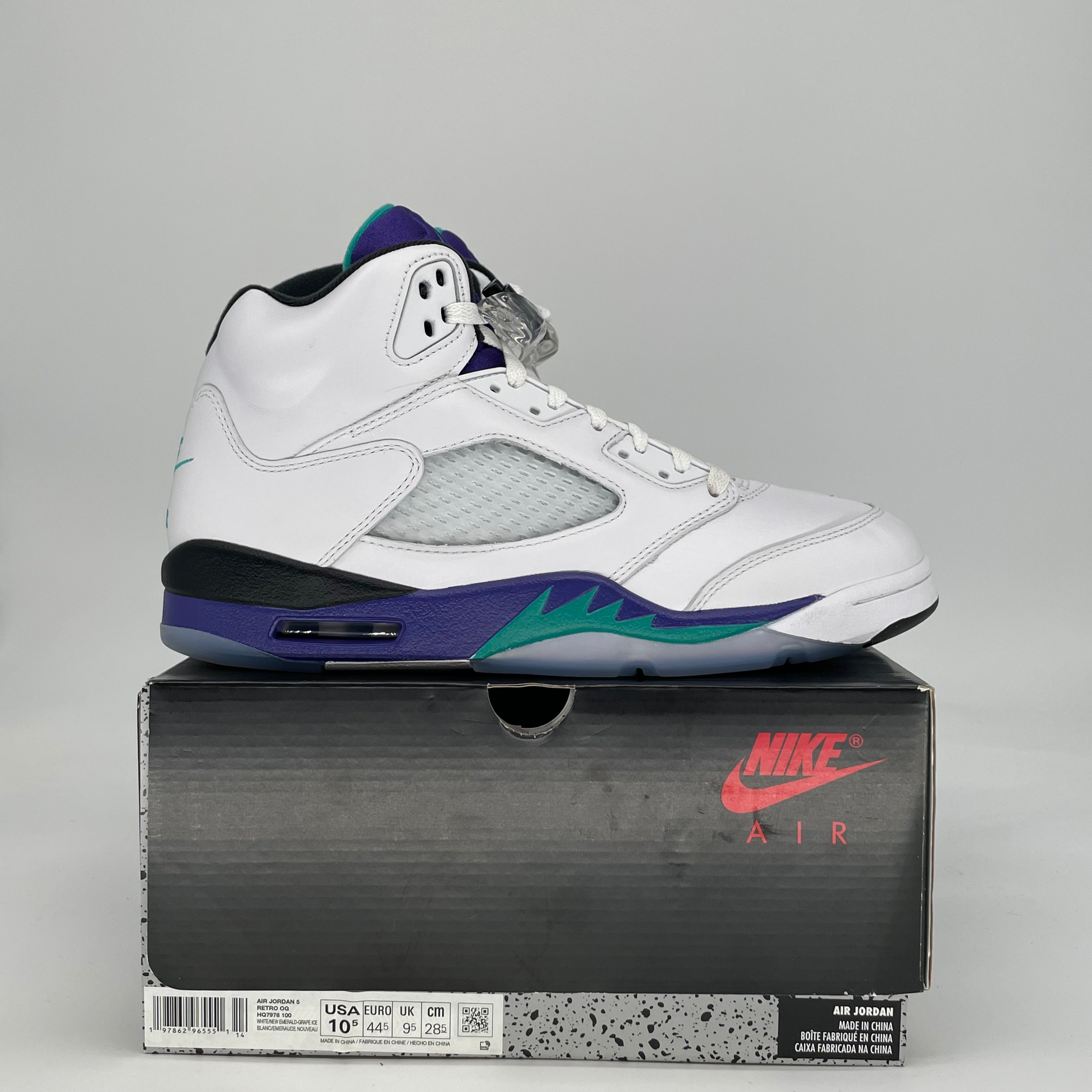 AIR JORDAN 5 GRAPE HQ7978-100 SIZE 10.5/12W