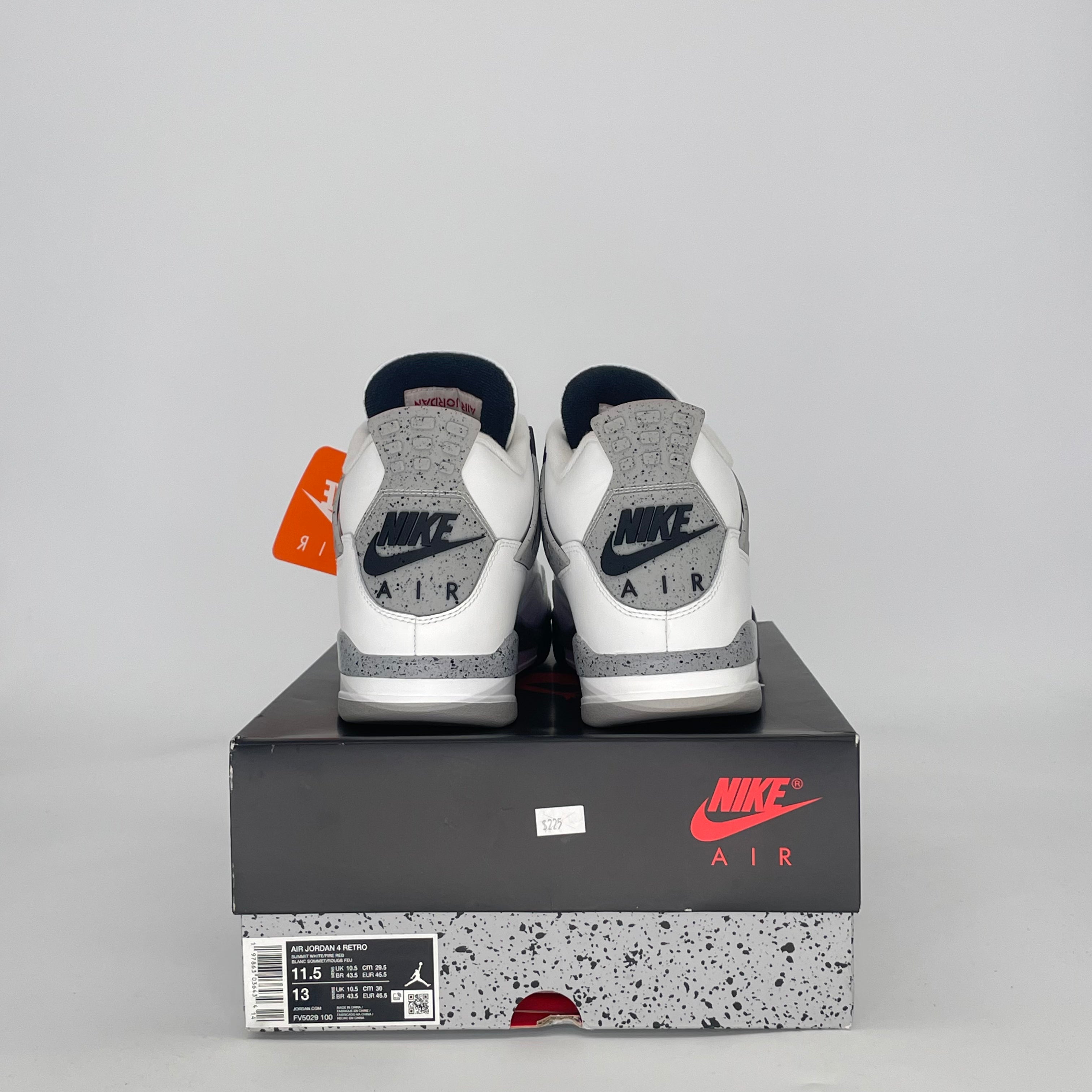 AIR JORDAN 4 WHITE CEMENT FV5029-100 SIZE 11.5/13W