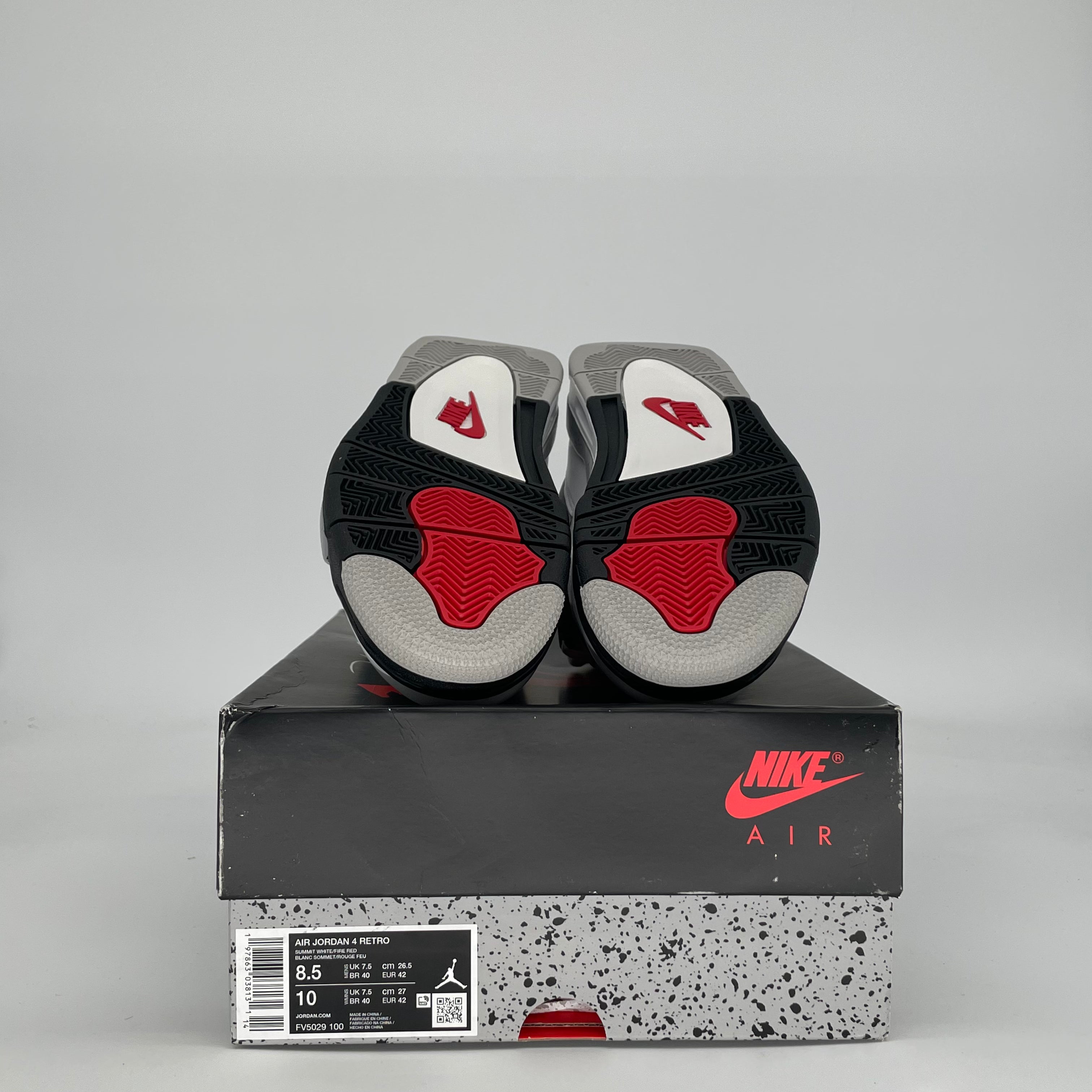 AIR JORDAN 4 WHITE CEMENT FV5029-100 SIZE 8.5/10W
