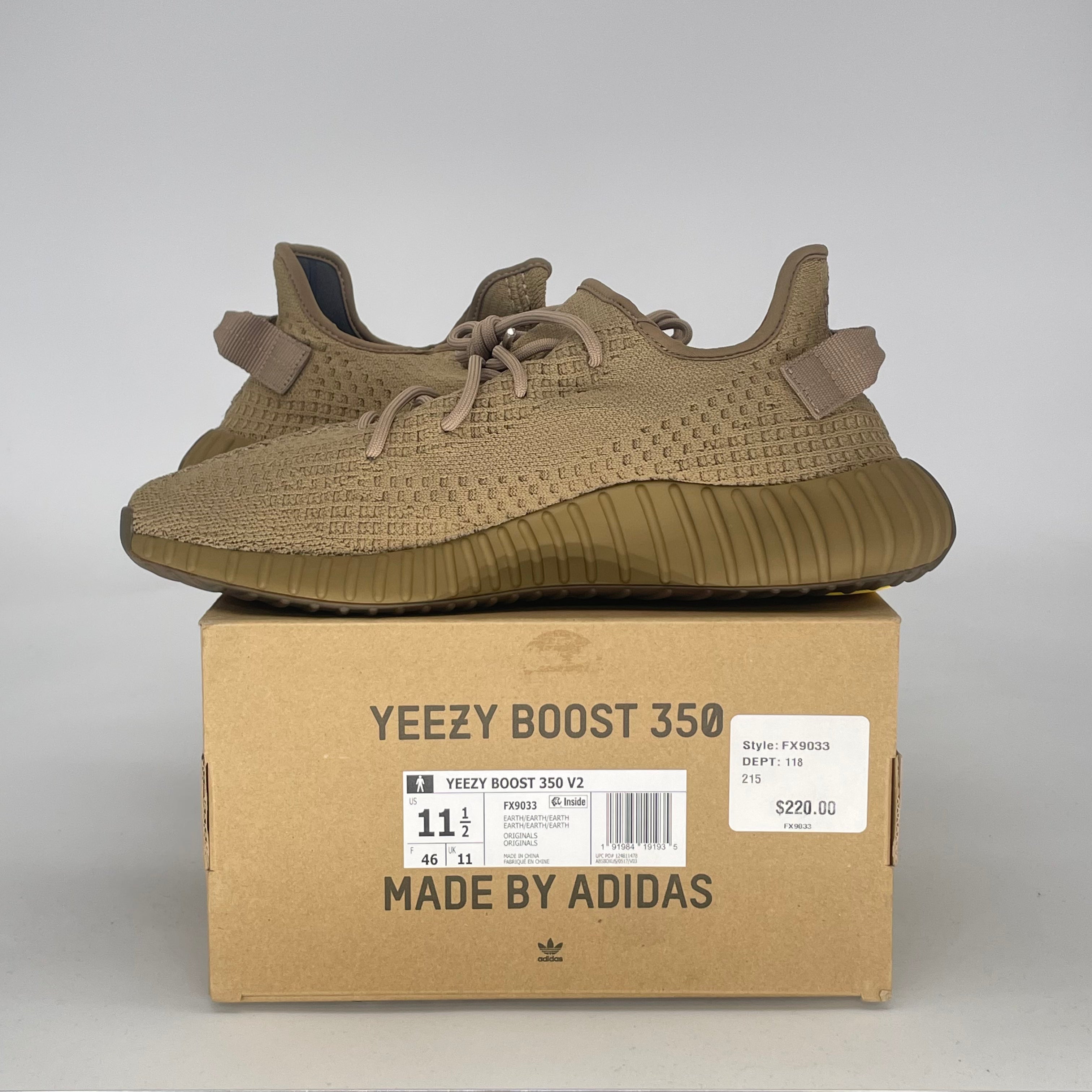 ADIDAS YEEZY BOOST 350 V2 EARTH FX9033 SIZE 11.5/13W