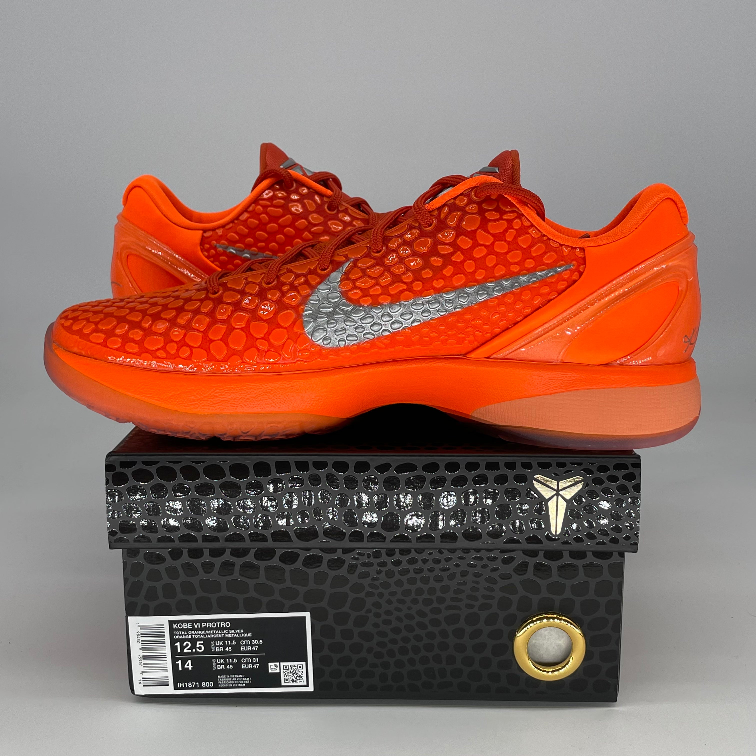 NIKE KOBE 6 PROTRO TOTAL ORANGE IH1871-800 SIZE 12.5/14W