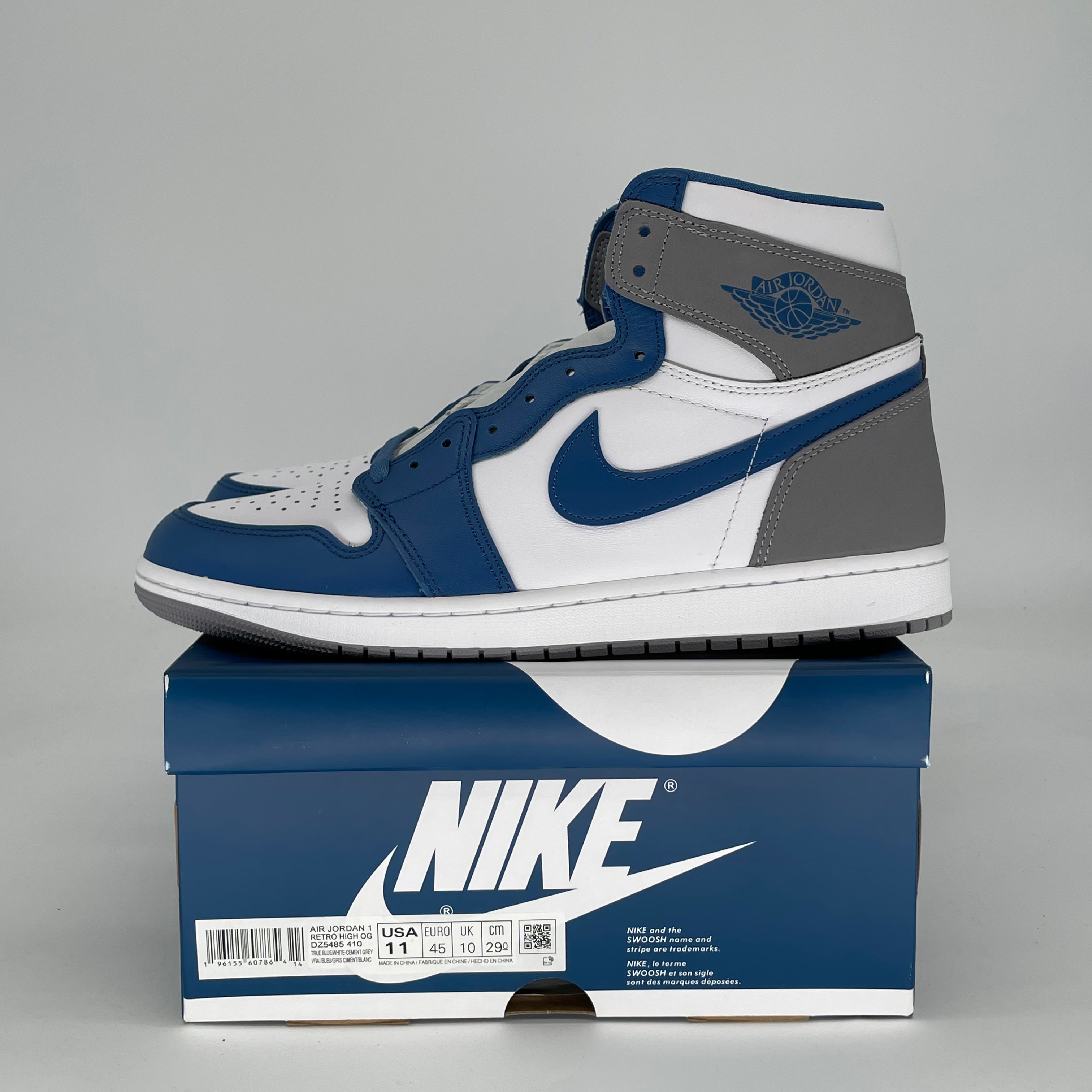 AIR JORDAN 1 TRUE BLUE DZ5485-410 SIZE 11/12.5W