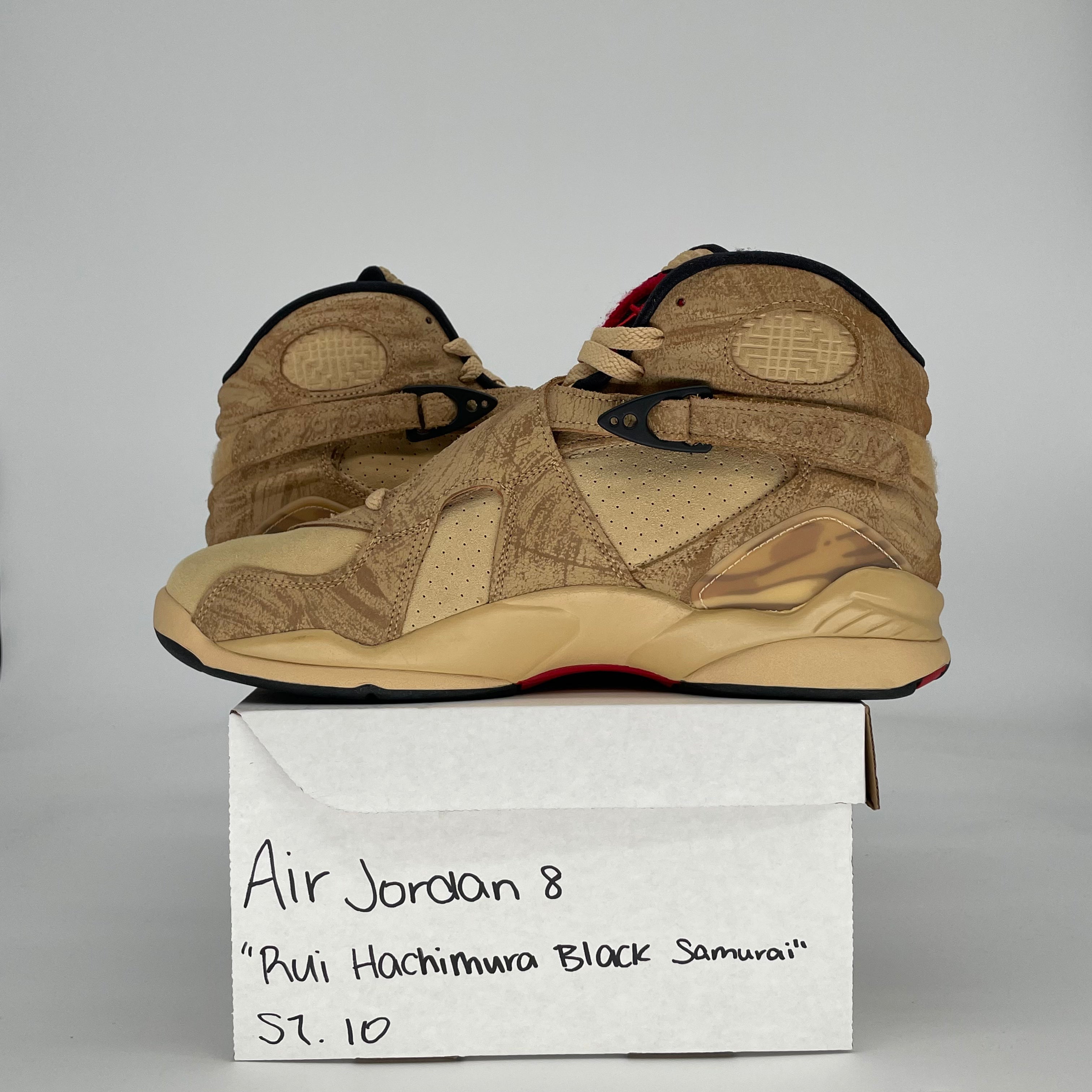 AIR JORDAN 8 RUI HACHIMURA BLACK SAMURAI DO2496-700 SIZE 10/11.5W