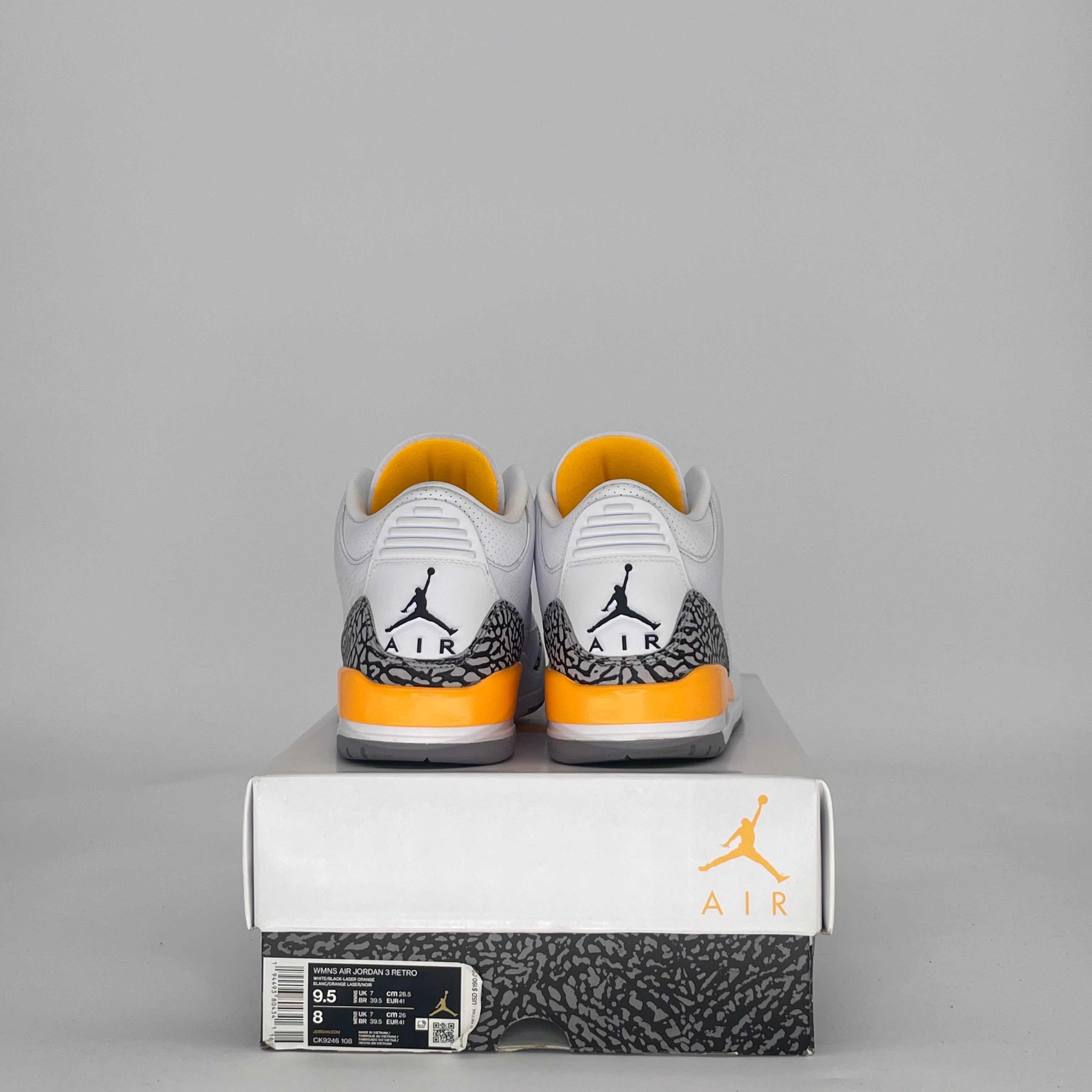 AIR JORDAN 3 LASER ORANGE CK9246-108 SIZE 8/9.5W