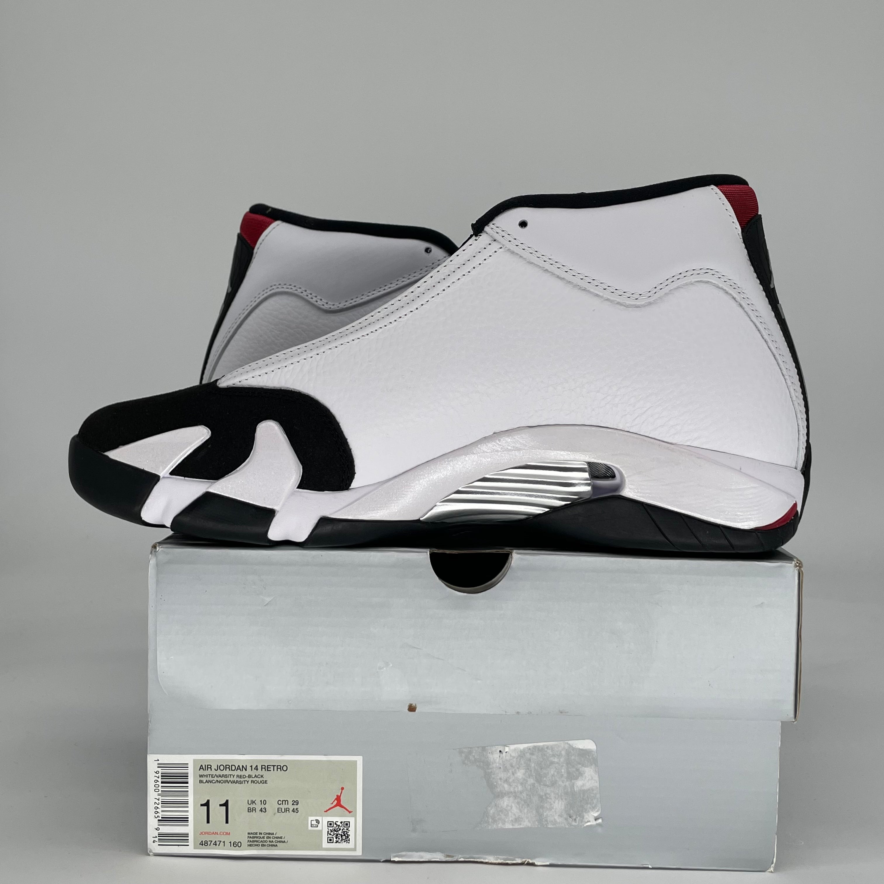 AIR JORDAN 14 BLACK TOE 487471-160 SIZE 11/12.5W