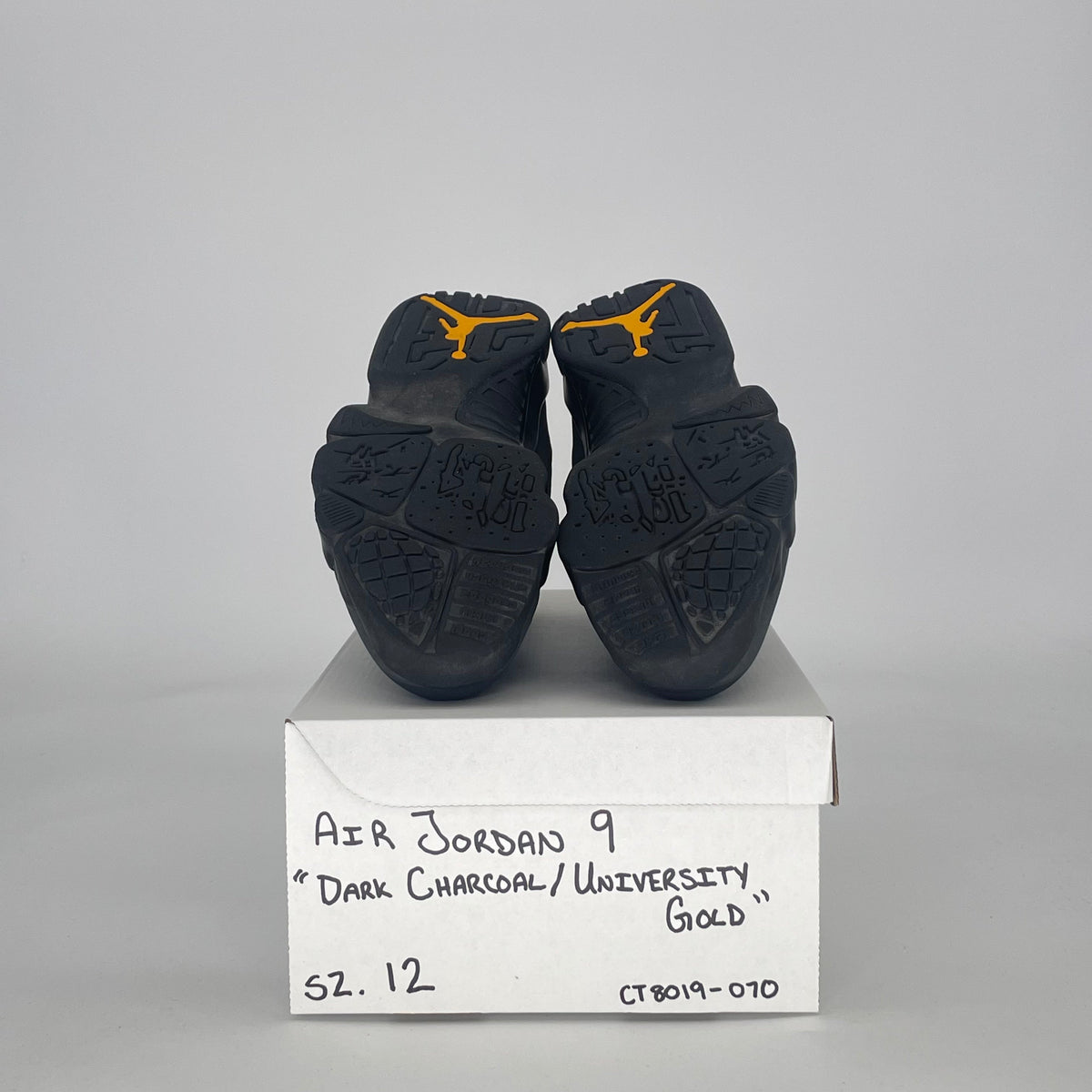 Jordan 9 Retro Dark Charcoal University Gold