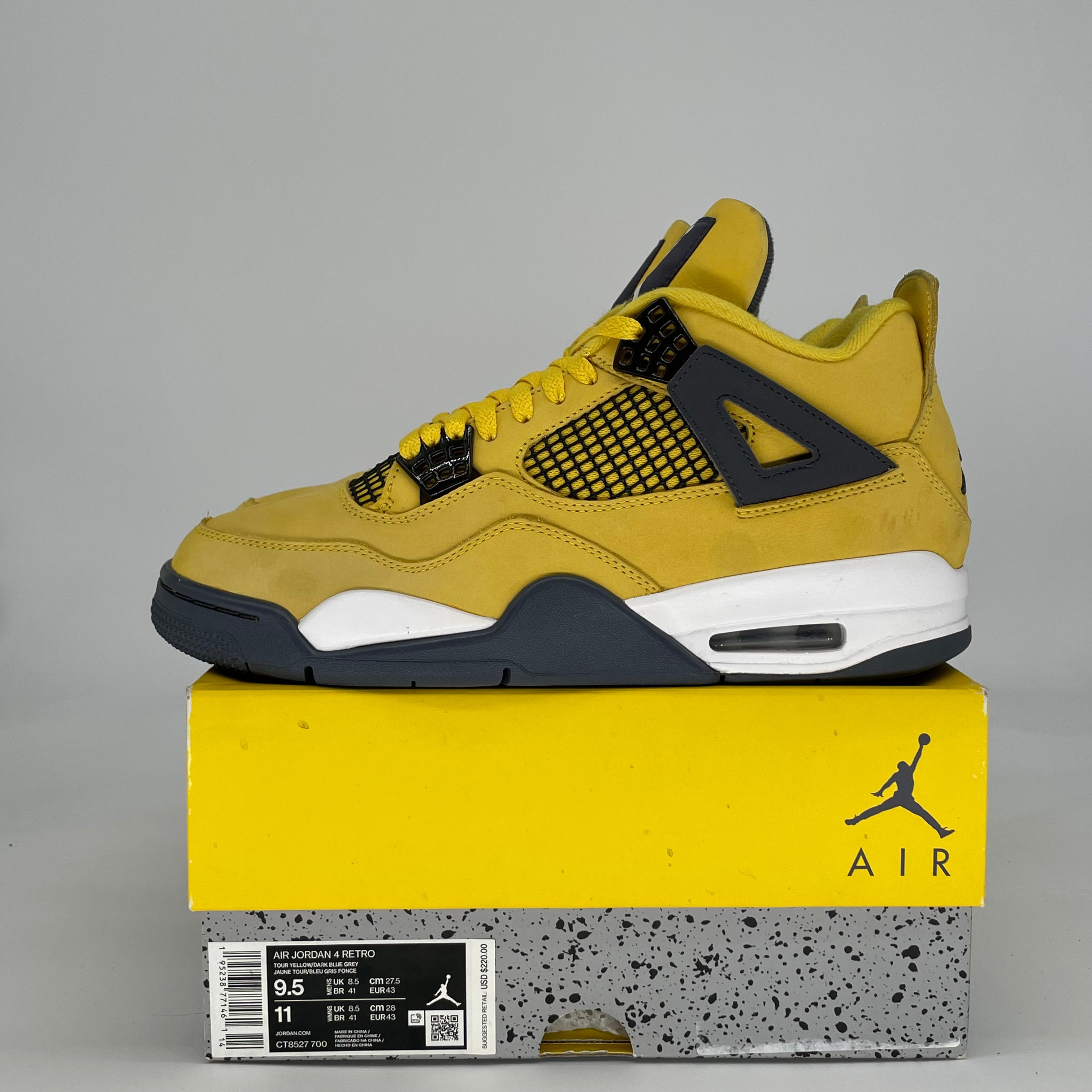 AIR JORDAN 4 LIGHTNING CT8527-700 SIZE 9.5/11W
