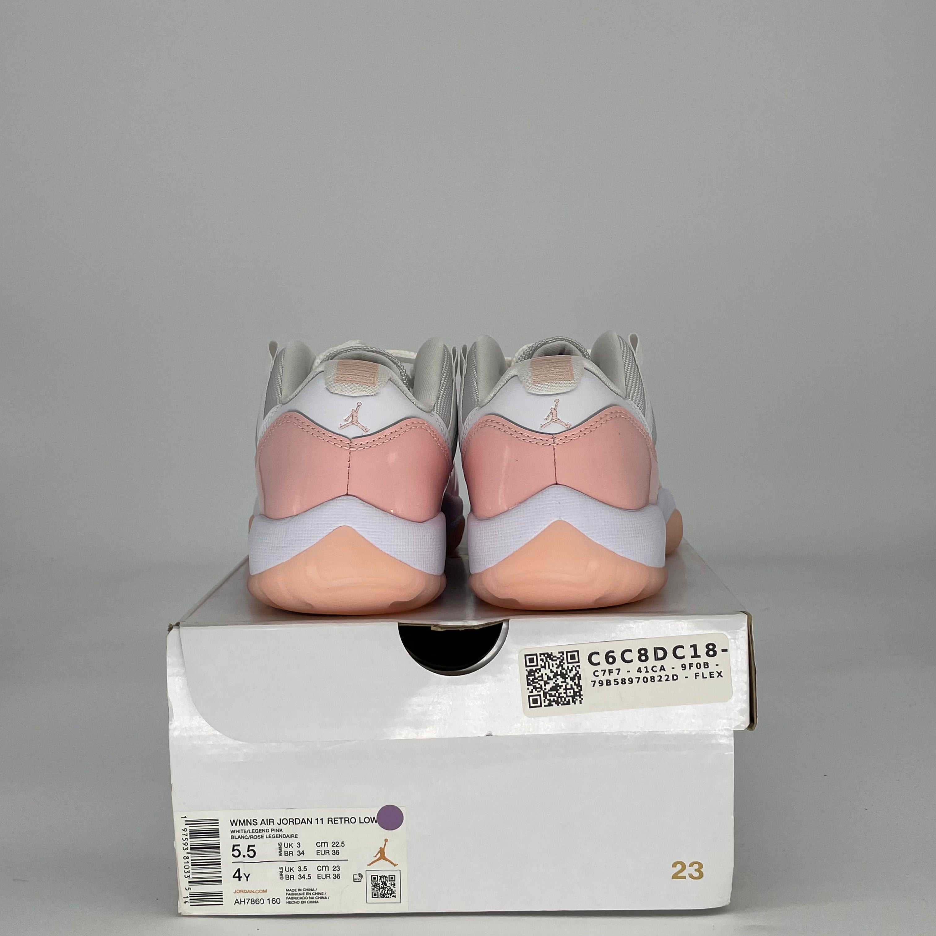 AIR JORDAN 11 LOW LEGEND PINK W AH7860-160 SIZE 4/5.5W