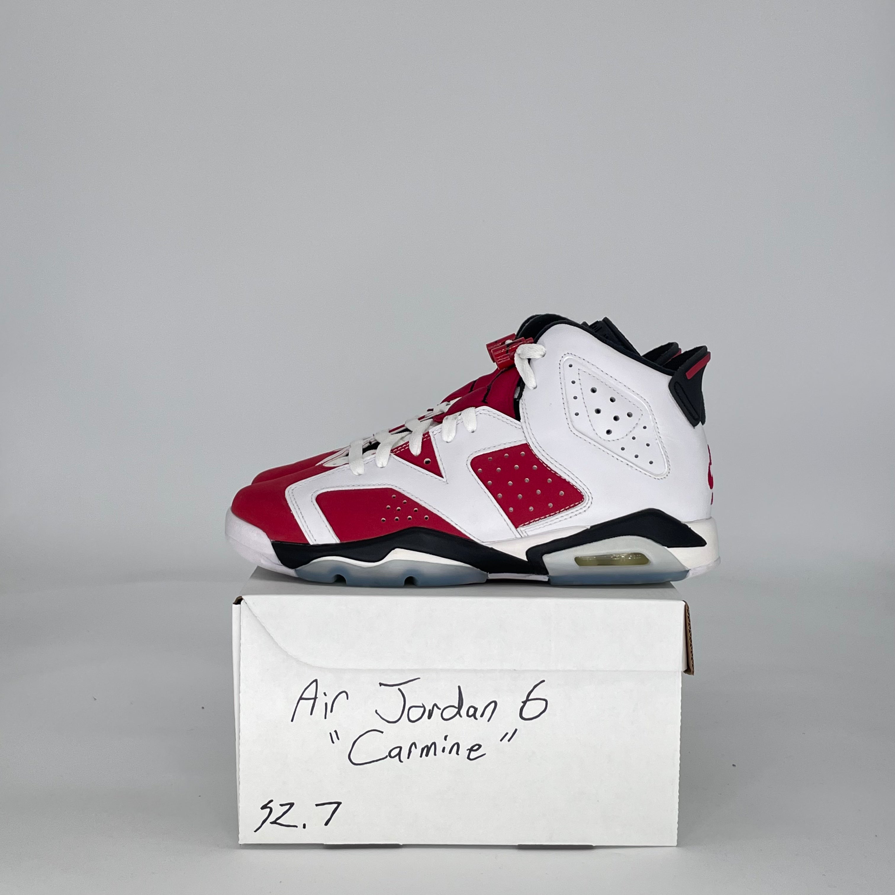 AIR JORDAN 6 CARMINE 384665-106 SIZE 7/8.5W GS