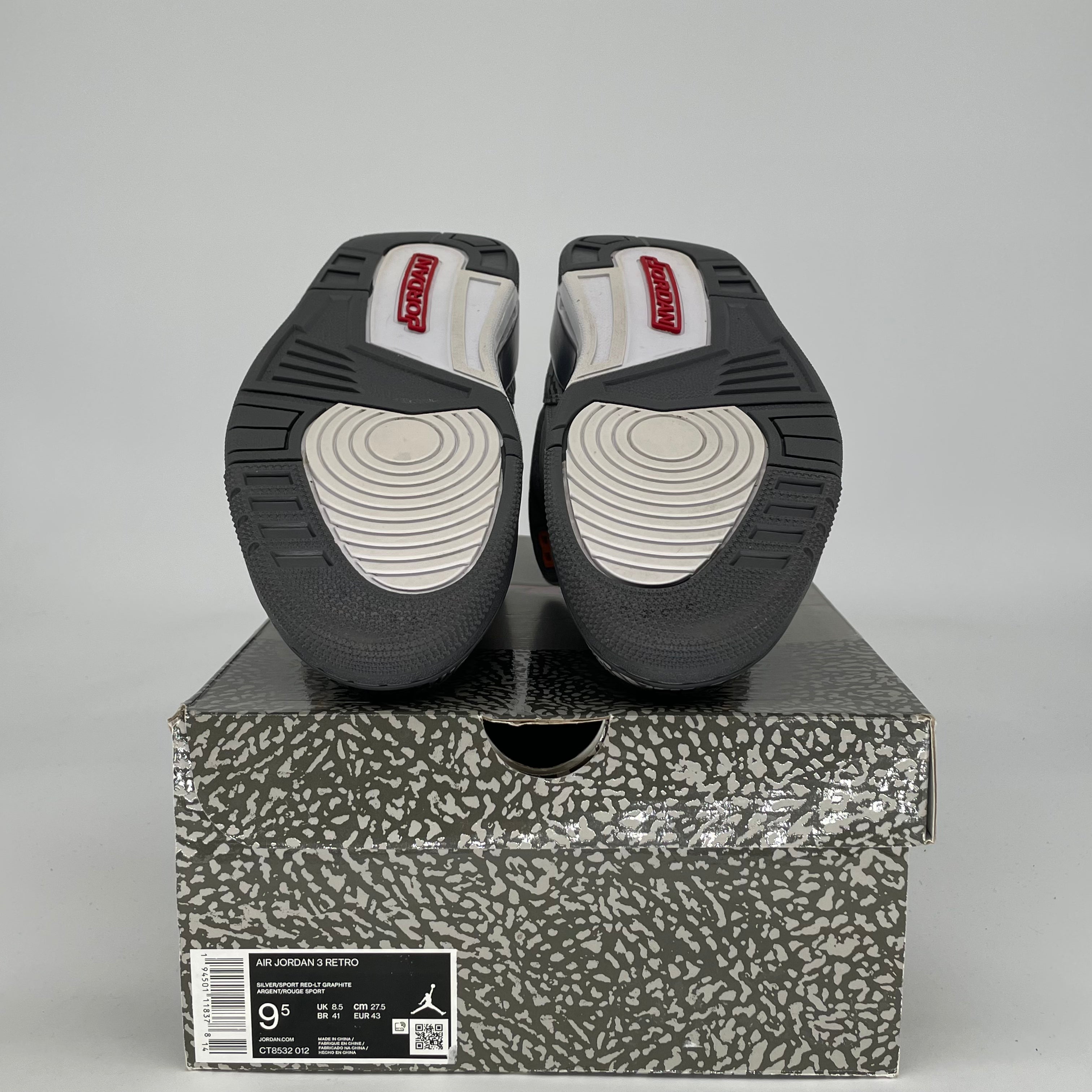 AIR JORDAN 3 COOL GREY CT8532-012 SIZE 9.5/11W