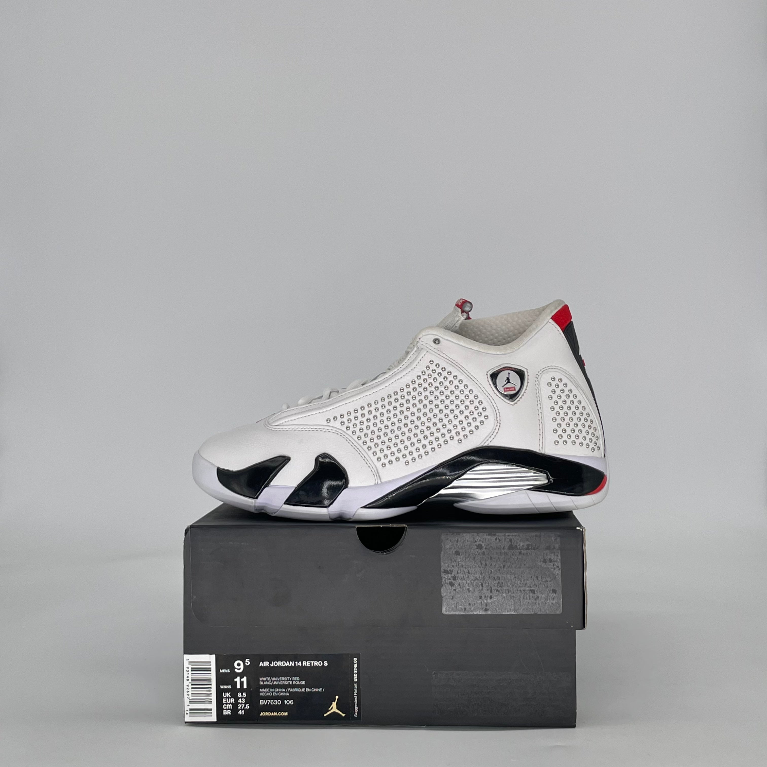 AIR JORDAN 14 SUPREME WHITE BV7630-106 SIZE 9.5/11W