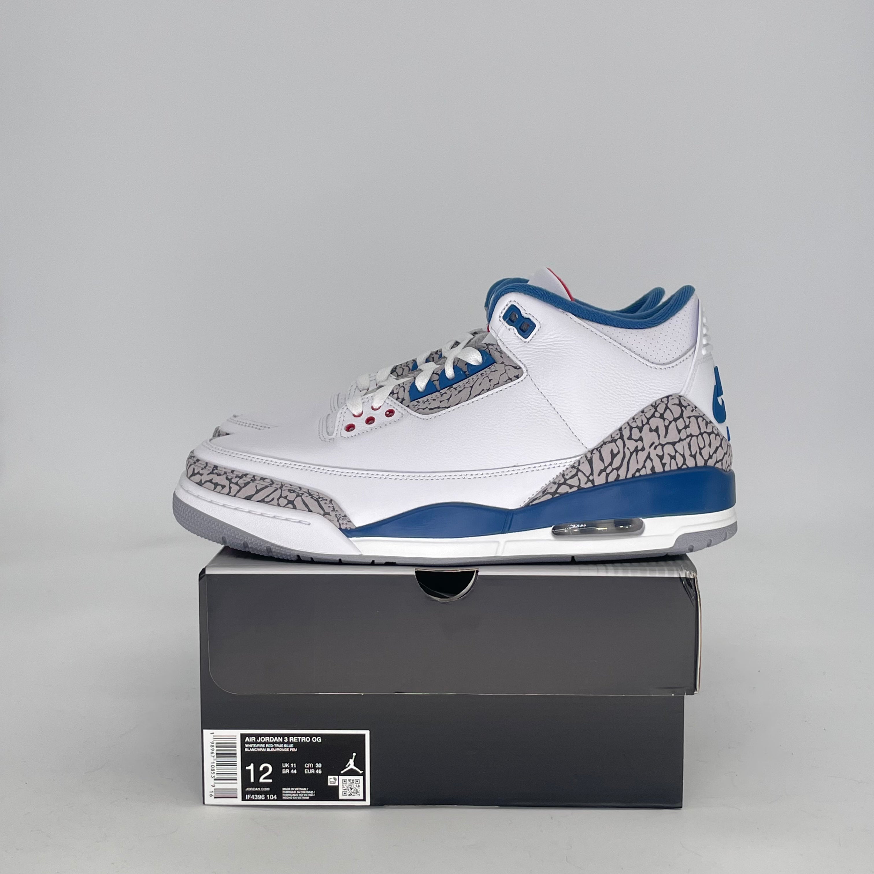 AIR JORDAN 3 TRUE BLUE IF4396-104 SIZE 12/13.5W