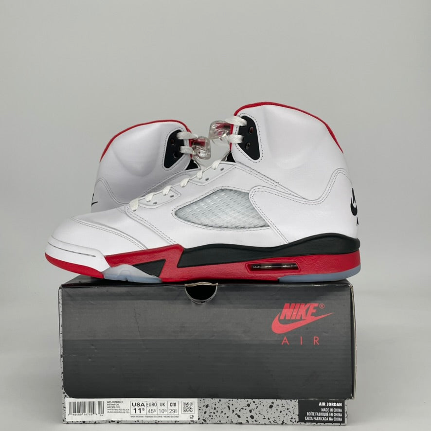 AIR JORDAN 5 FIRE RED BLACK TONGUE HQ7978-101 SIZE 11.5/13W